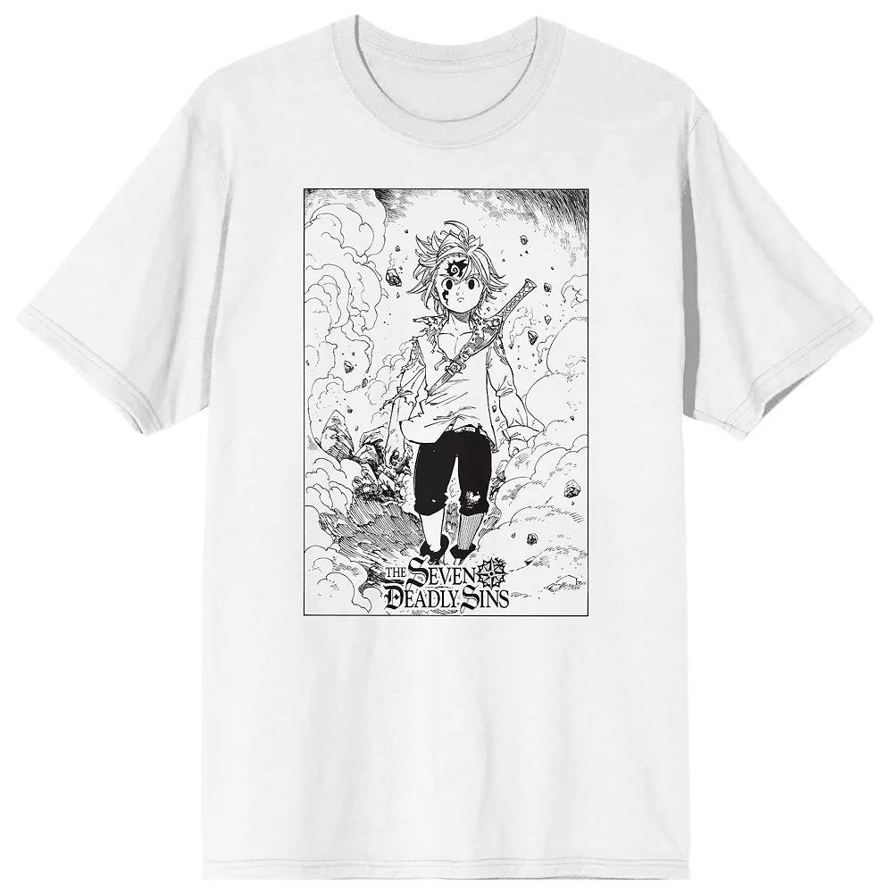 Men's Seven Deadly Sins Manga Short Sleeve Graphic Tee, Size: XXL, White Product Image