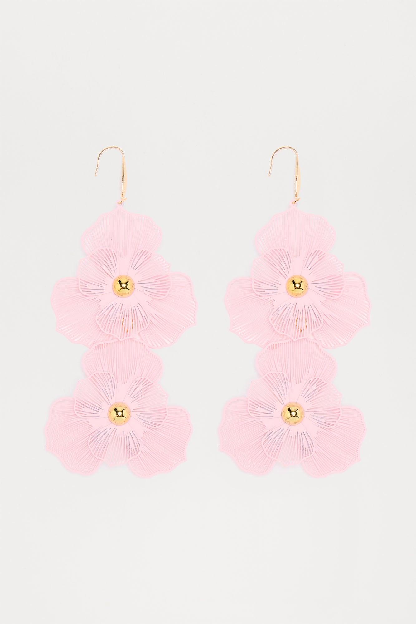 Fresh And Floral Earrings - Pink Product Image