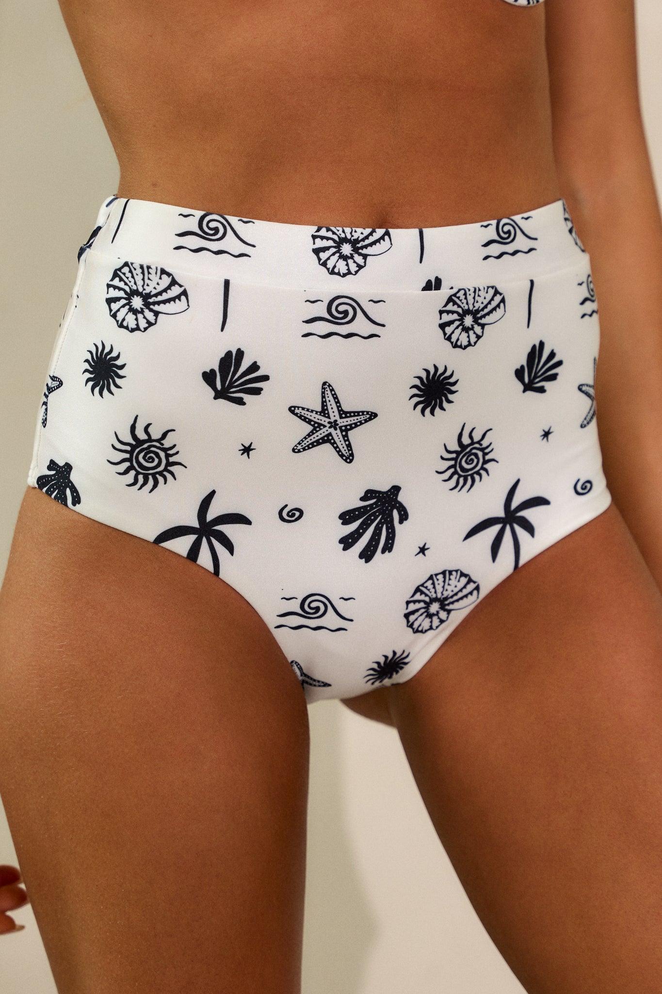 MINKPINK Shell White Highwaisted Bikini Bottoms Product Image