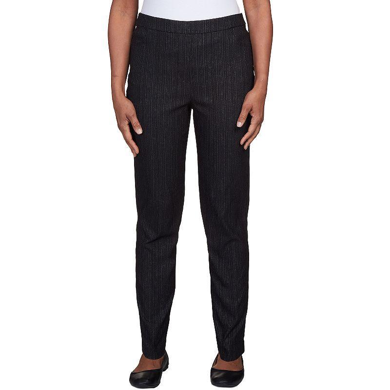 Alfred Dunner Petite World Traveler Slim Fit Pinstripe Pants, Petite & Petite Short Product Image
