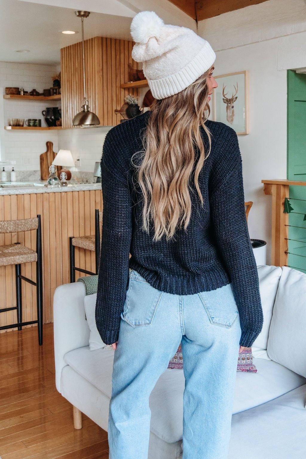 Black Cozy Pullover Sweater - FINAL SALE Product Image