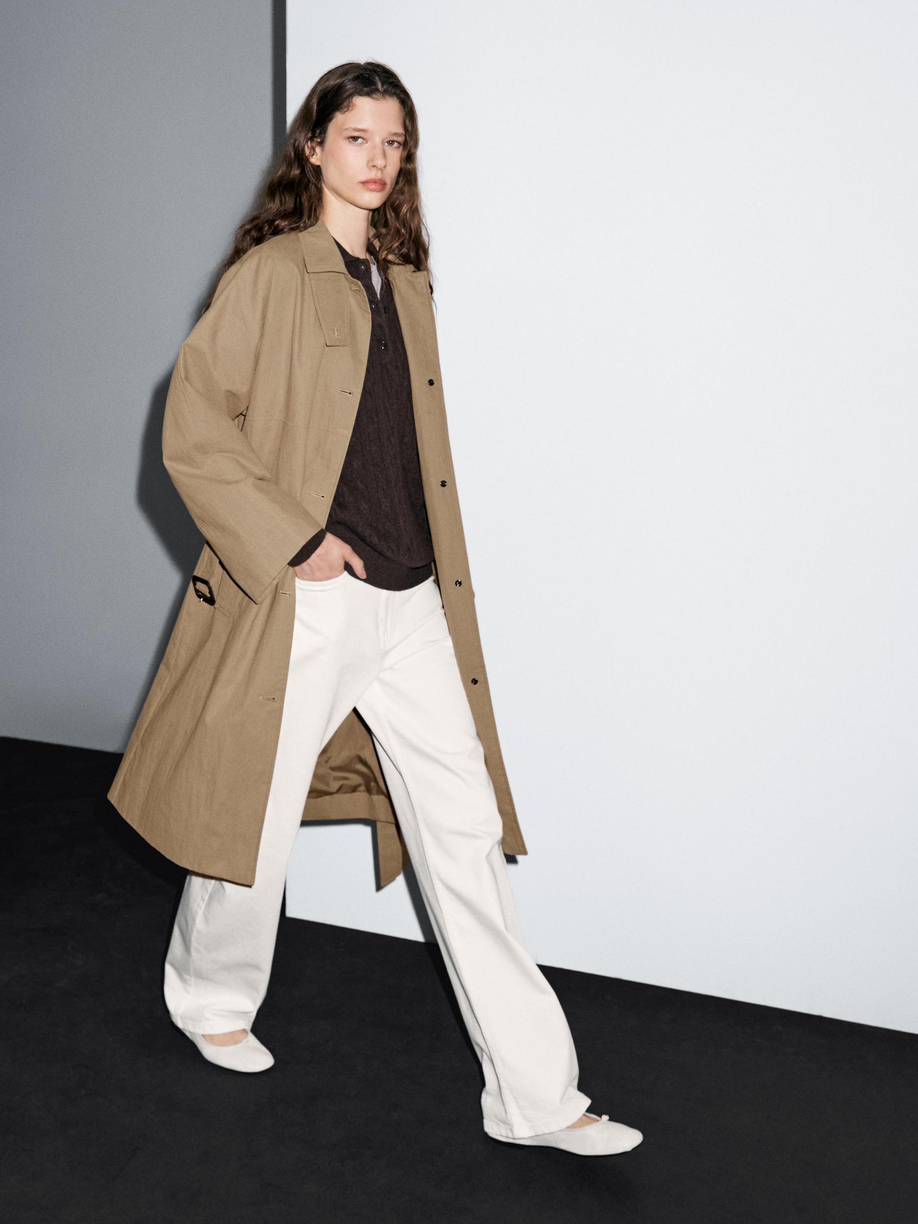 Cotton blend trench coat Product Image