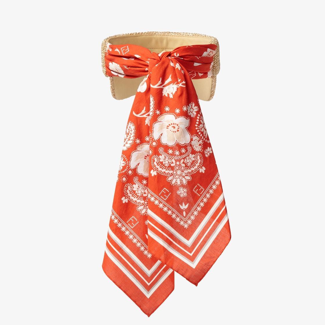 Summer ToteJacquard fabric bag with Raffia FF Product Image