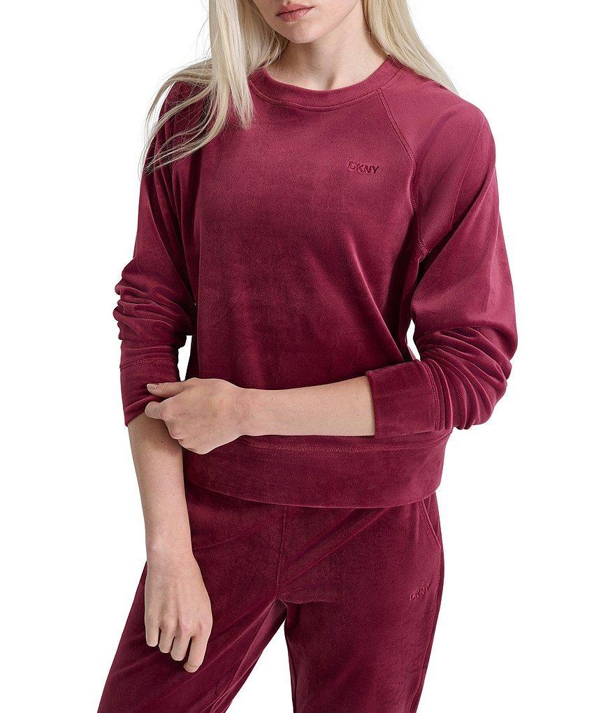 DKNY by Donna Karan Sport Knit Velour Crew Neck Pullover Product Image