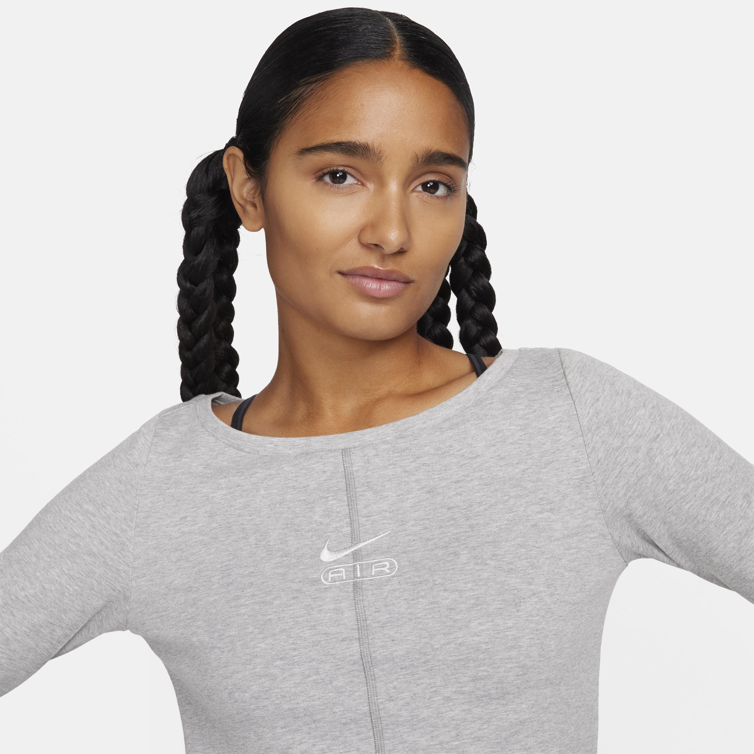 Nike Womens NSW Air Long Sleeve Top - White/Gray Product Image