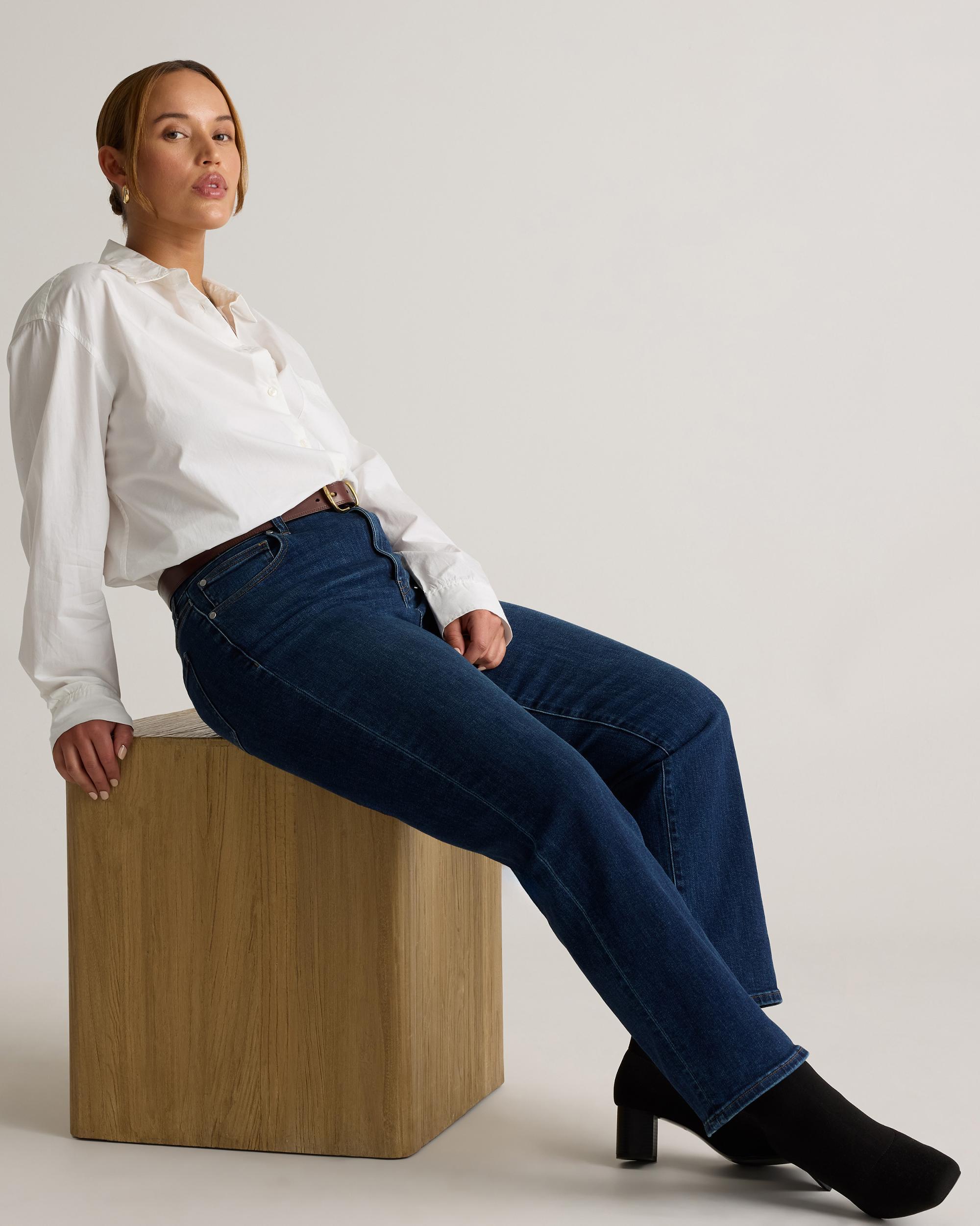 Quince | Women's Bella Stretch Straight Jeans Organic Cotton Product Image