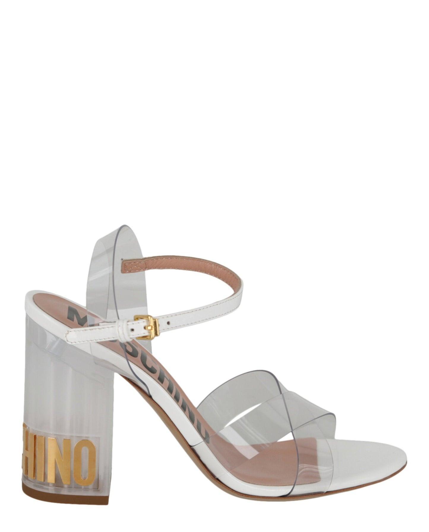 Moschino Transparent Logo Heel Sandals Product Image