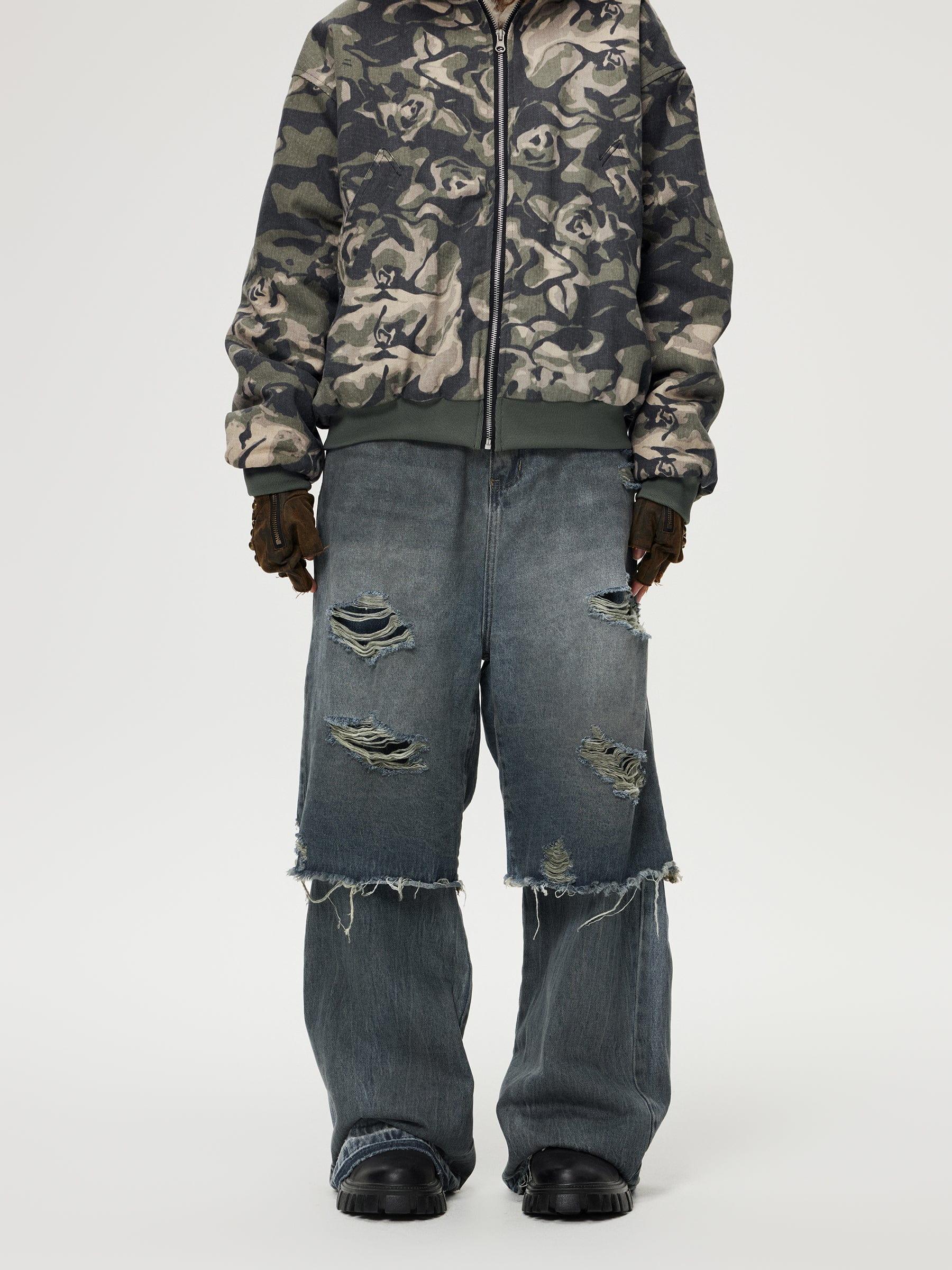 Aelfric Eden Distressed Two Layer Baggy Jeans Product Image