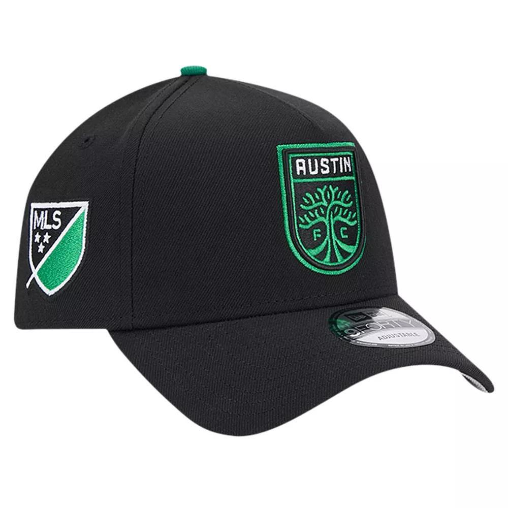 Mens New Era Black Austin FC 2024 Kick Off Collection 9FORTY A-Frame Adjustable Hat Product Image