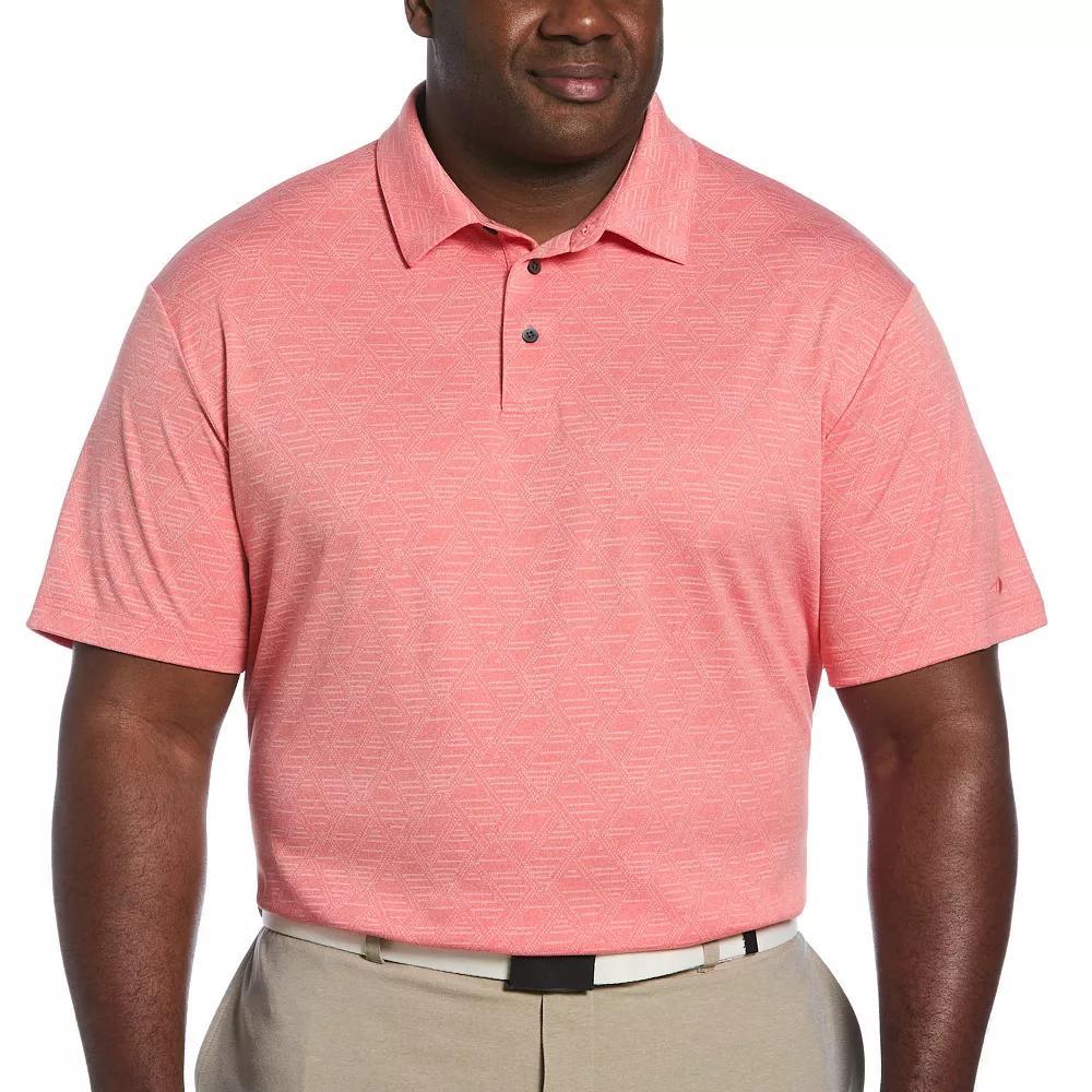 Big & Tall Grand Slam Jacquard Geo Short Sleeve Golf Polo Shirt, Men's, Size: 3XB, Pink Product Image