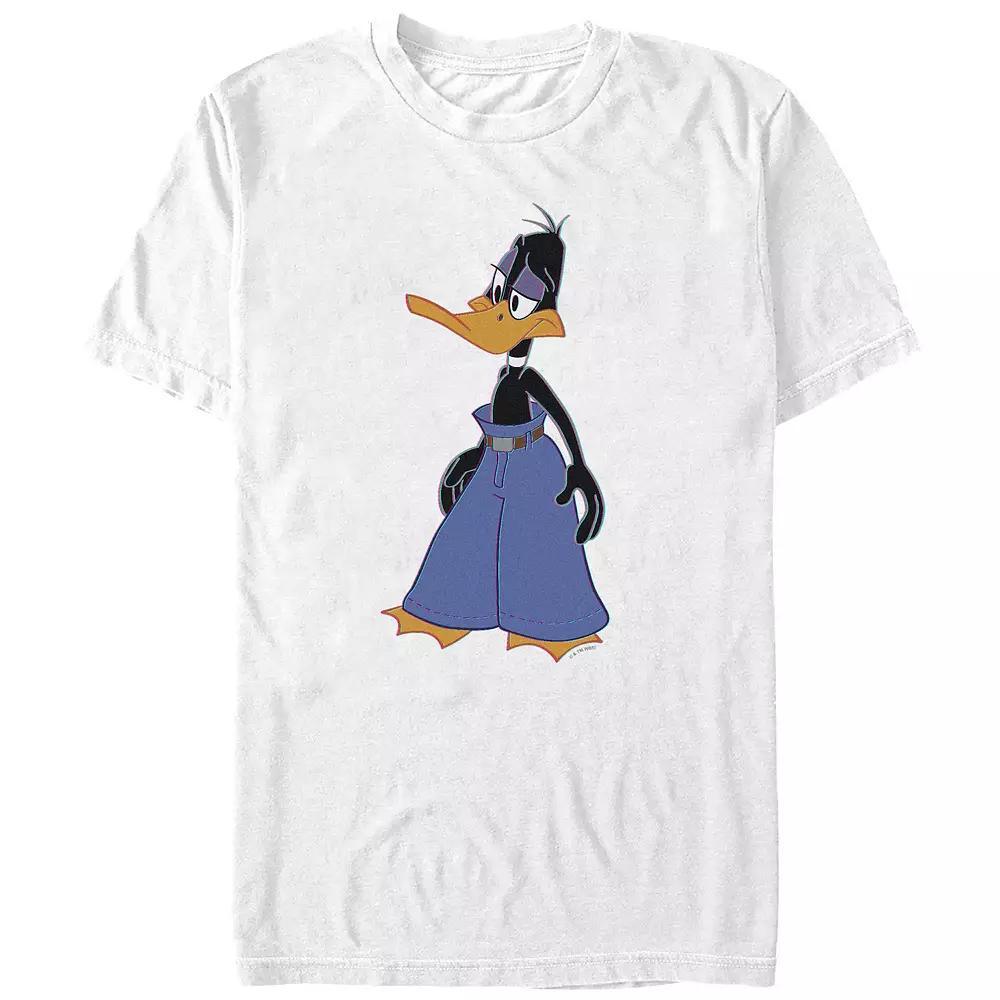 Big & Tall Looney Tunes Daffy Duck Wearing Mall Pants Graphic Tee, Men's, Size: 5XB, White Product Image