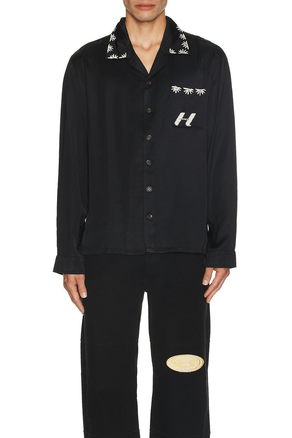 Palm Stitch Long Sleeve Button Up Product Image