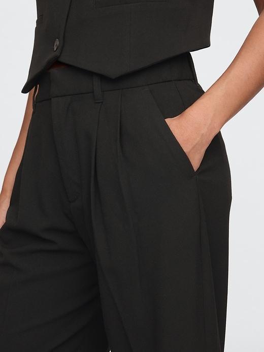 365 High Rise Brushed Twill Pleated Taper Trousers Product Image