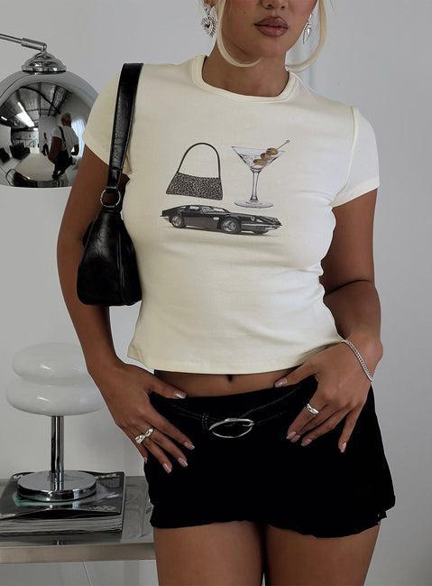 Marseille Manners Graphic Top Cream Product Image