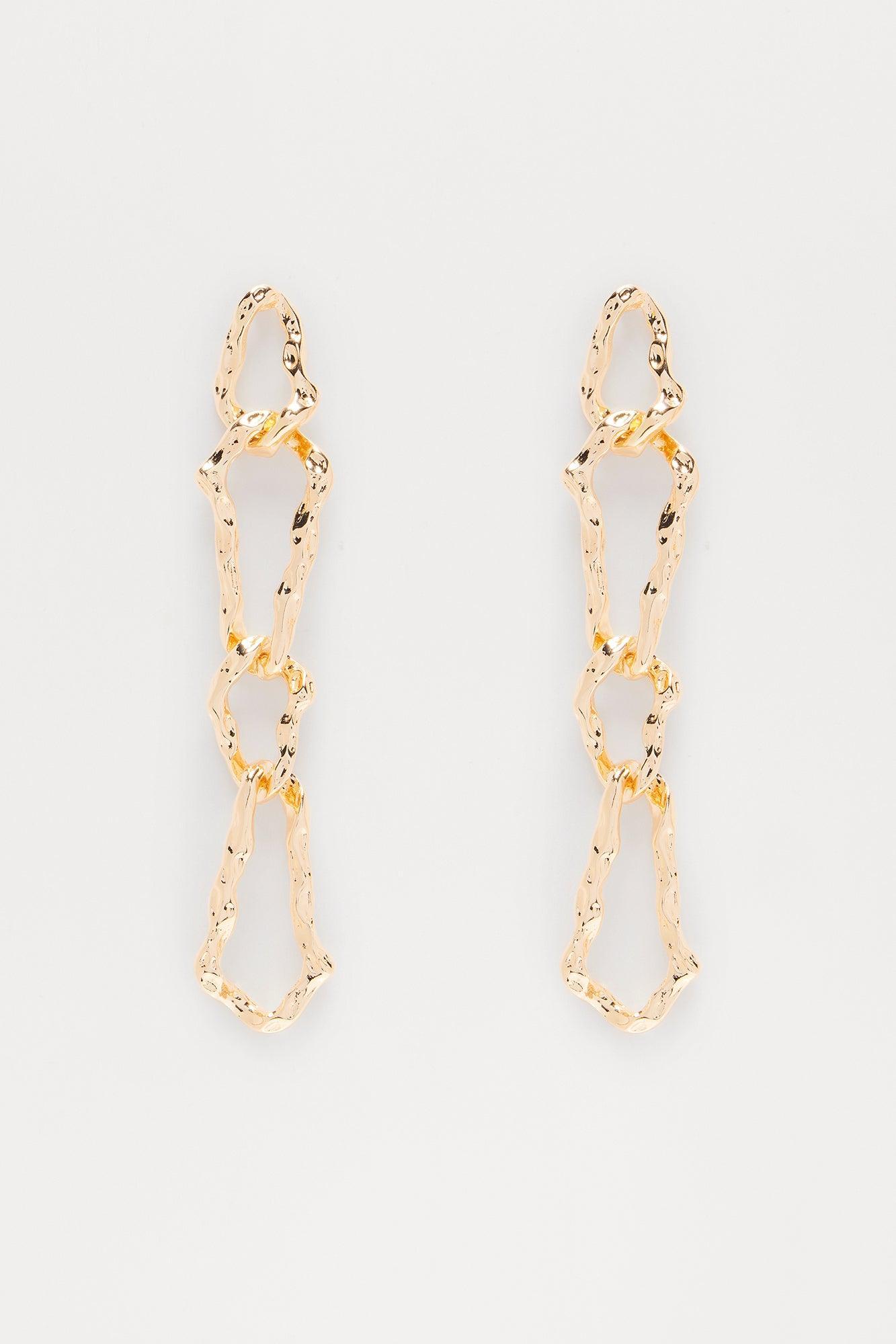 Perfect Chained Drop Earrings - Gold Product Image