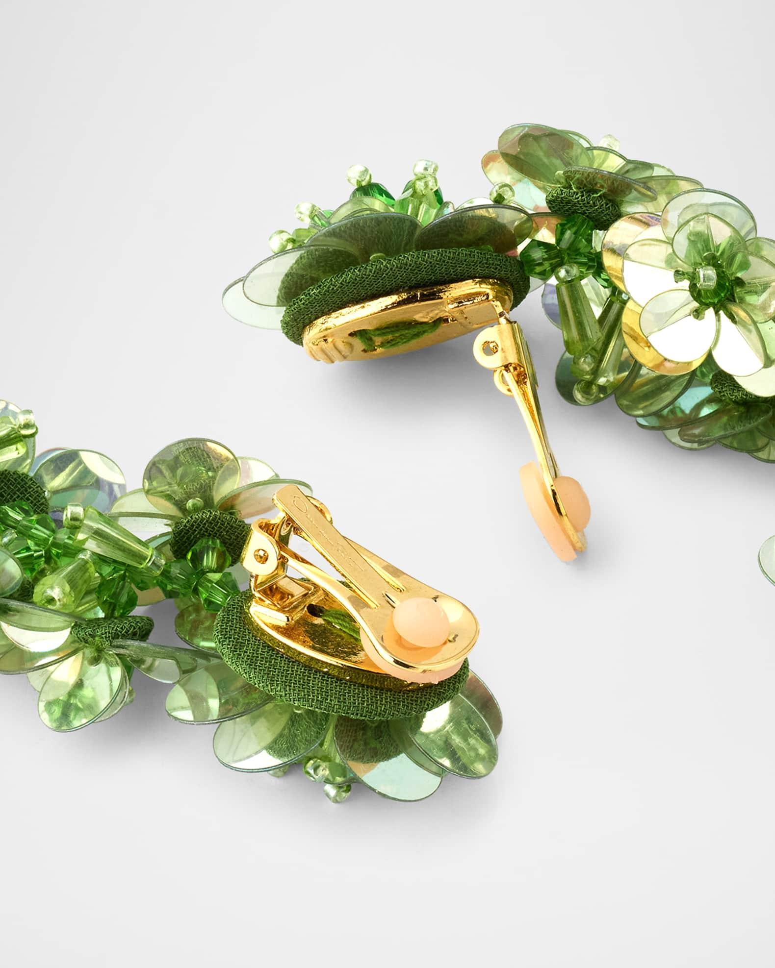 Sequin Flower Drop Earrings Product Image