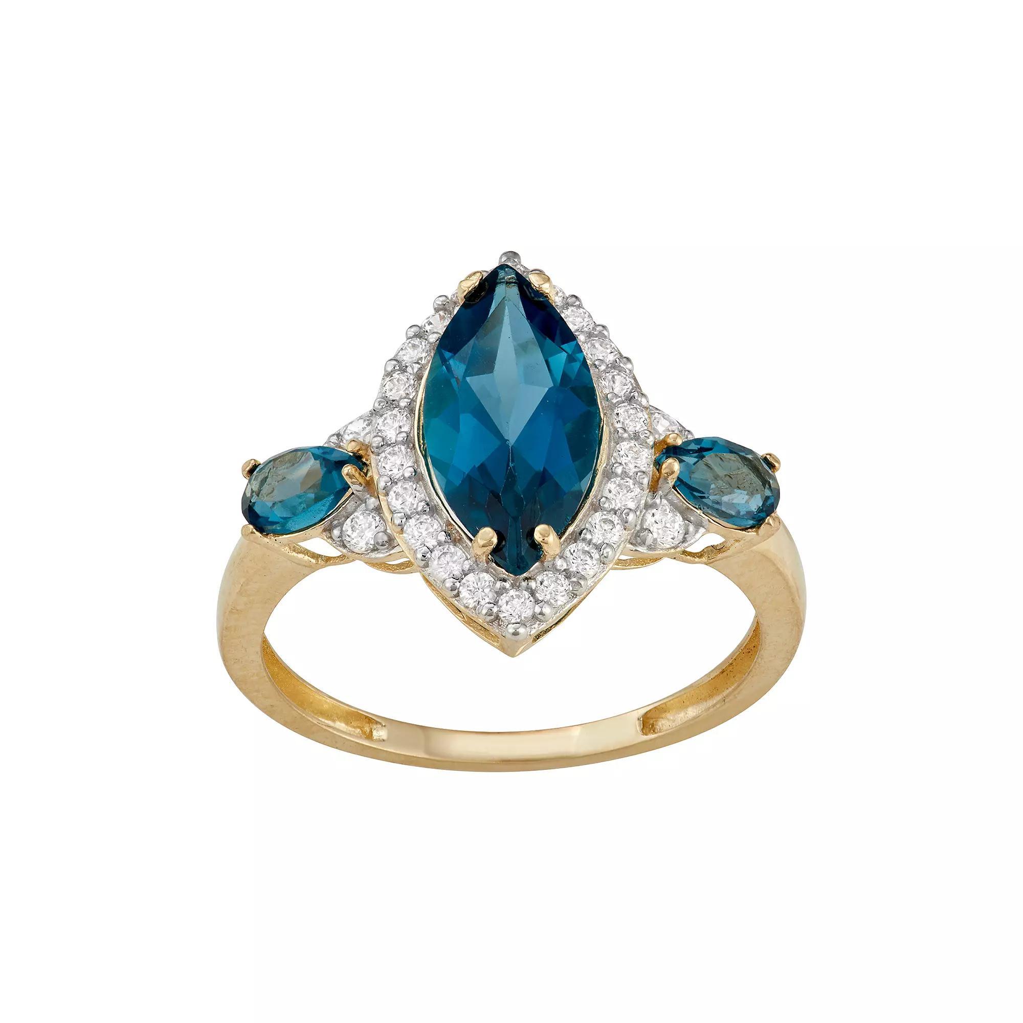 Tiara 10k Gold London Blue Topaz Ring, Womens Product Image