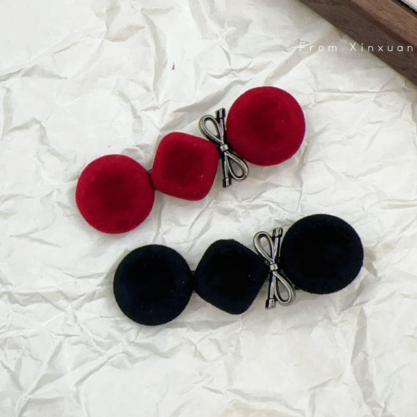 Velvet Bow Accent Hair Clip Product Image