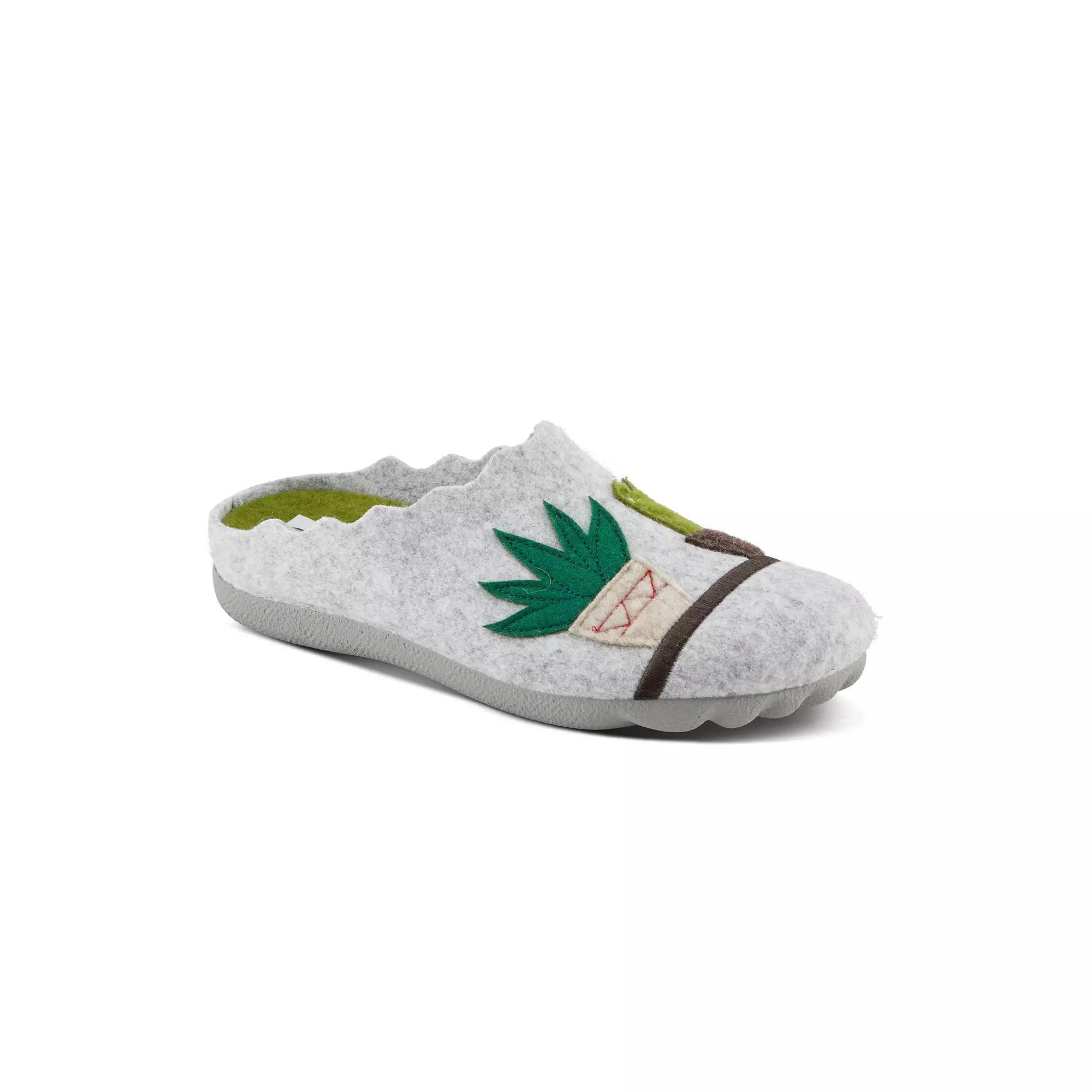 Flexus by Spring Step Women's Happycactus Wool Slippers, Size: 38, Light Gray Product Image