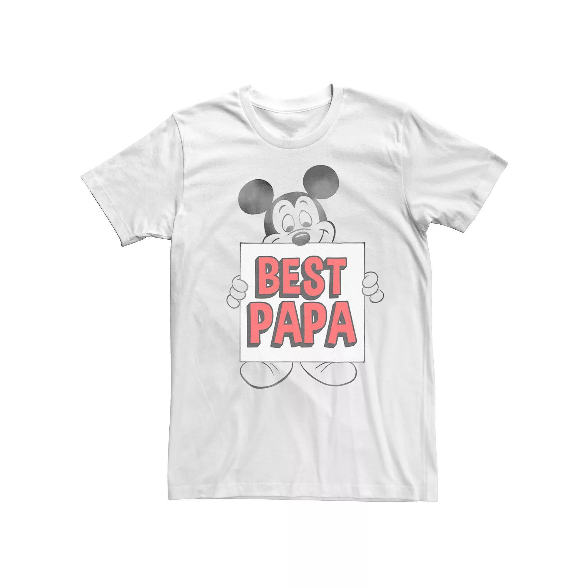 Disney's Mickey Mouse Men's Traditional Mickey Best Papa Graphic Tee, Size: 3XL Tall, White Product Image