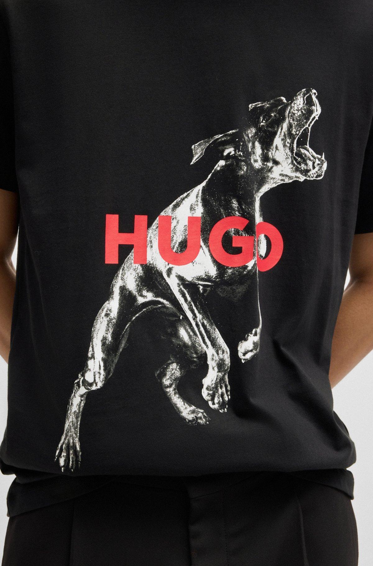 Oversize-fit T-shirt in cotton with animal graphic Product Image