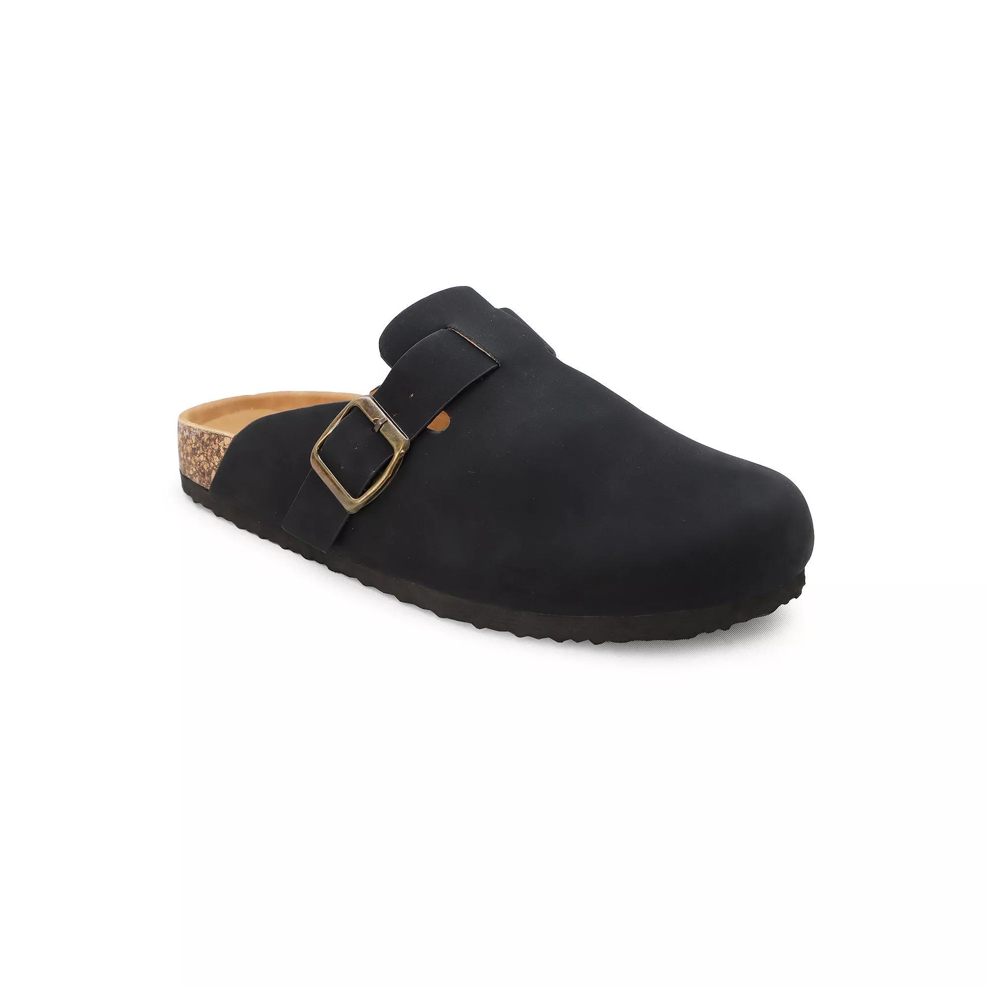 Yoki GILA-102 Women's Faux Suede Slip On Clogs, Size: 6, Black Product Image