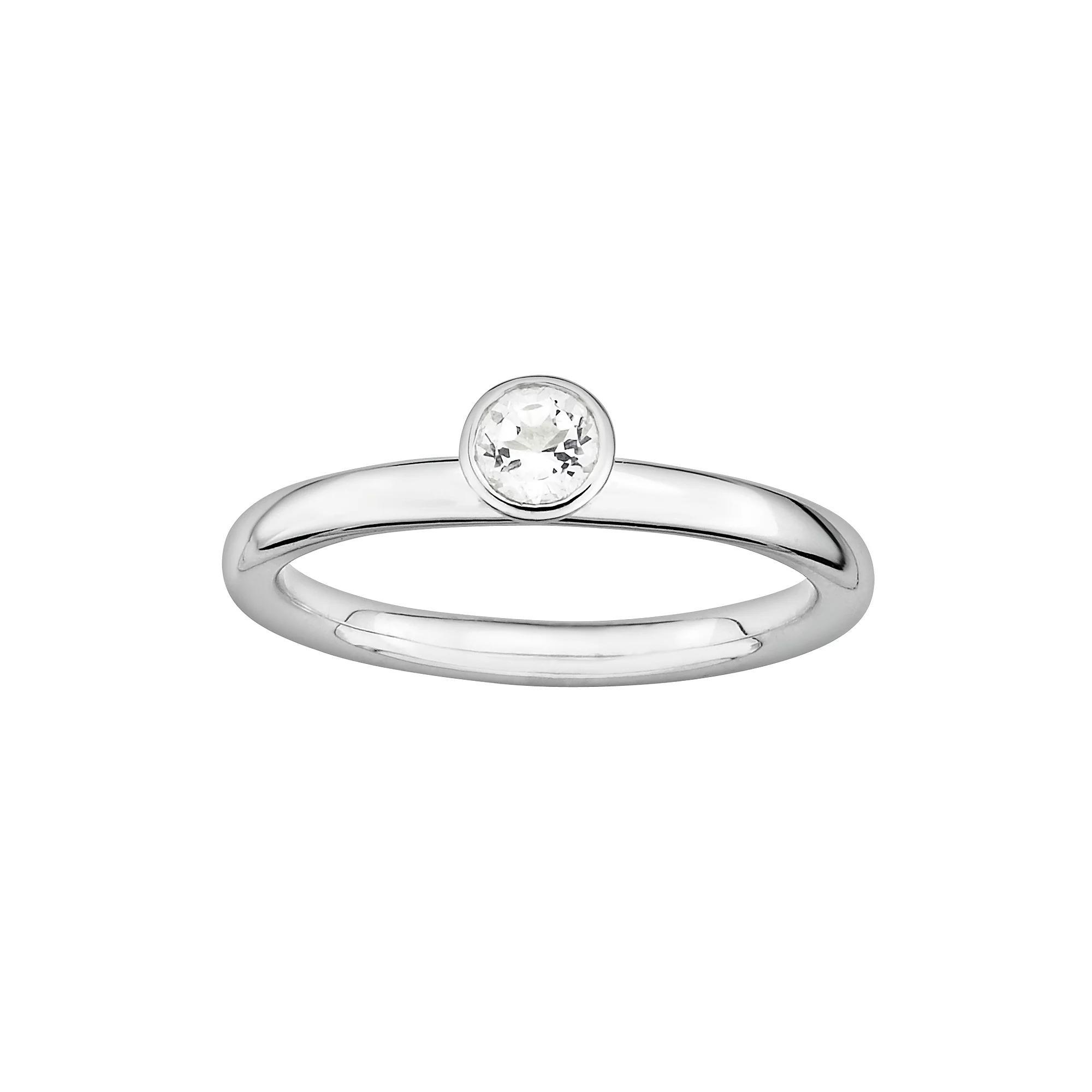 Stacks & Stones Sterling Silver White Topaz Stack Ring, Women's, Size: 8 Product Image