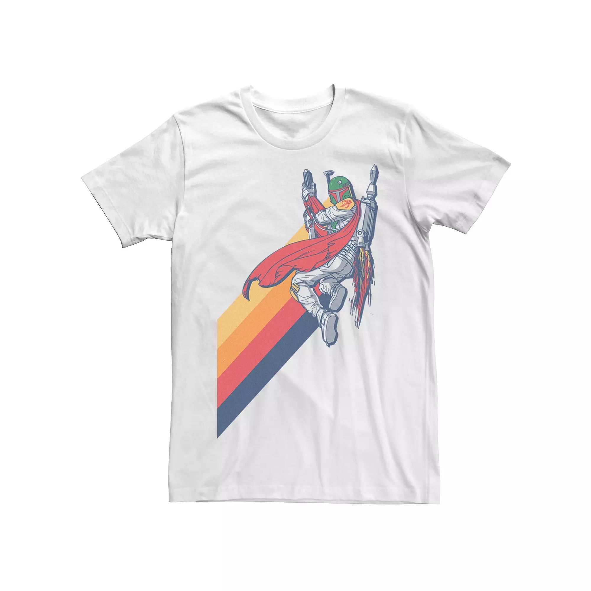 Men's Star Wars Boba Rainbow Fade Tee, Size: XL, White Product Image
