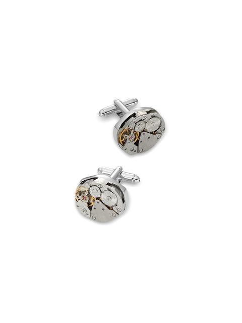 Oval Watch Movement Cufflinks - Silver/gold Product Image