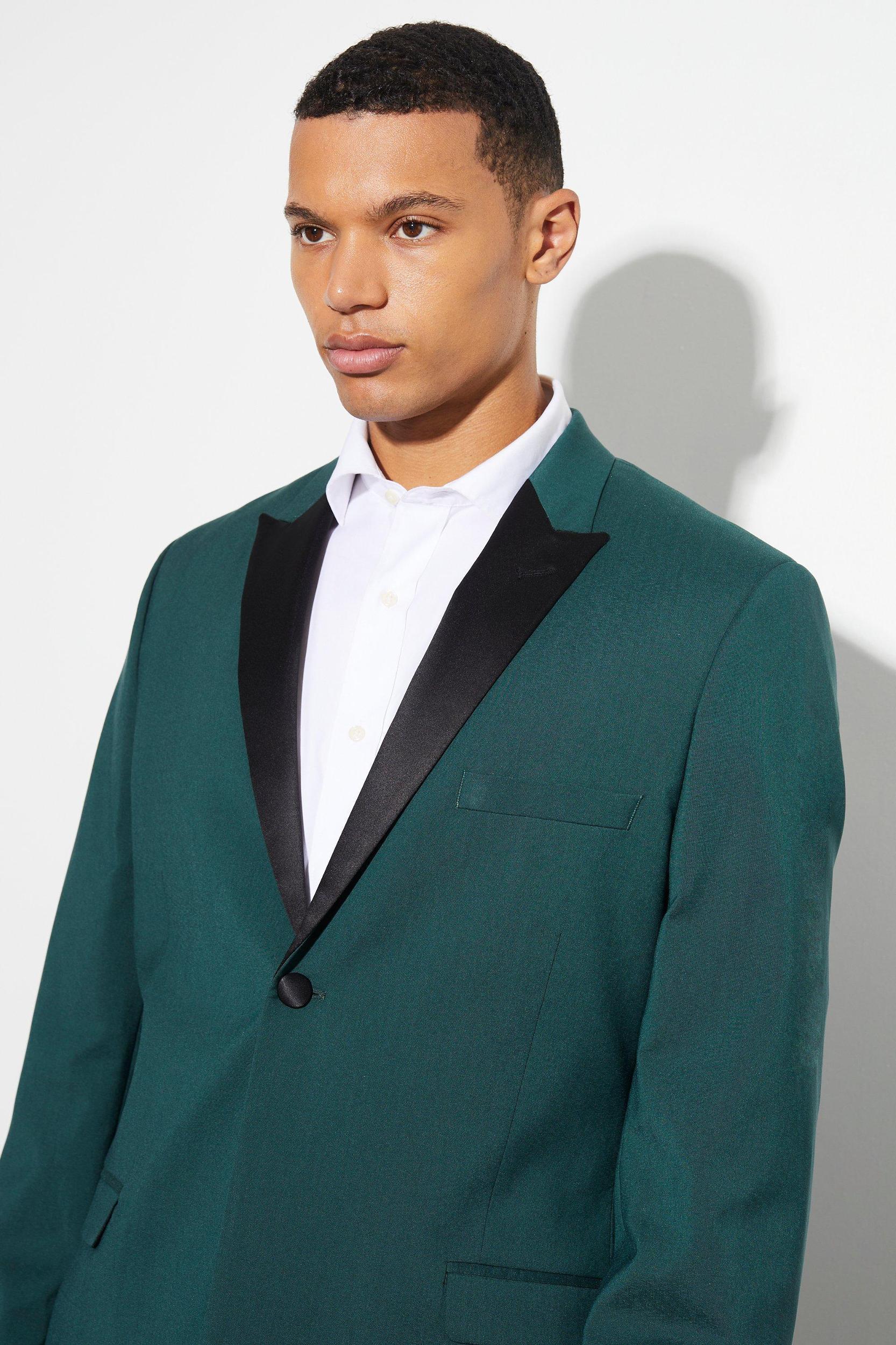 Tall Skinny Tuxedo Single Breasted Suit Jacket | boohooMAN USA Product Image