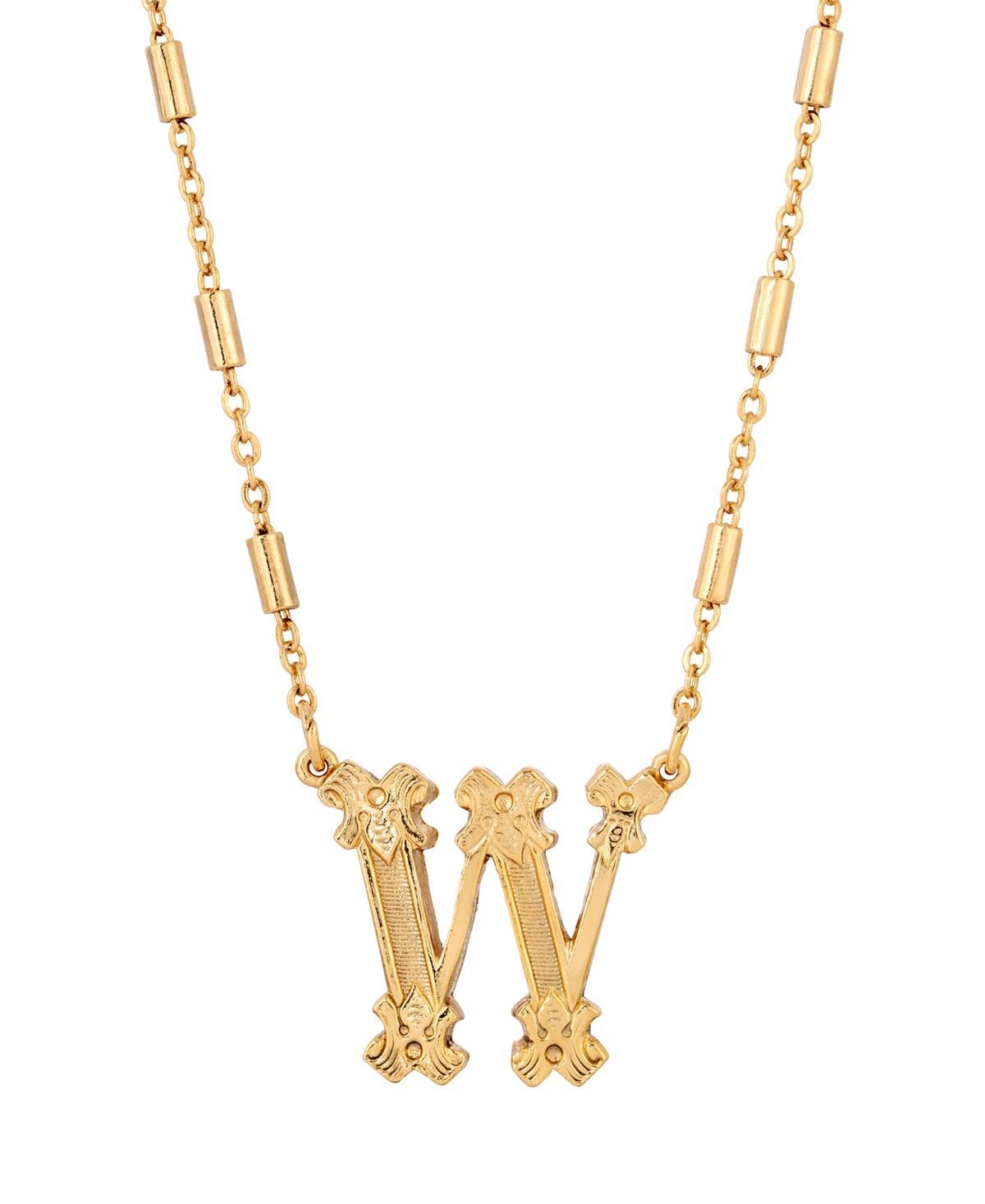 1928 Gold Tone Initial Necklace, Womens, Yellow K Product Image