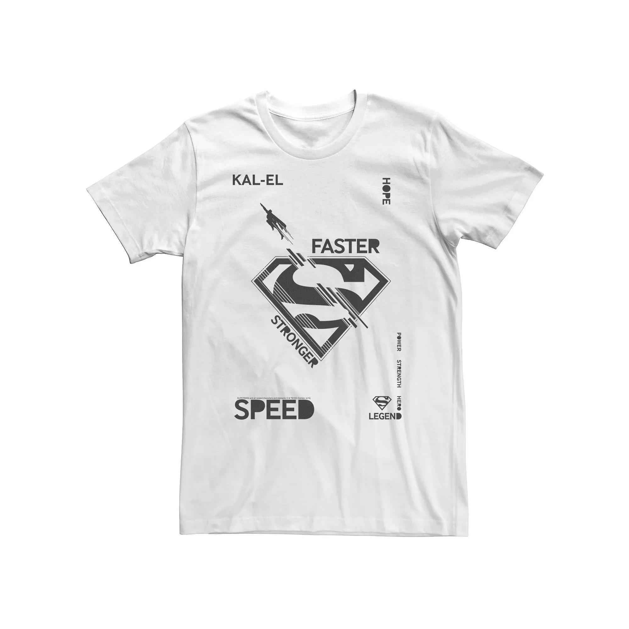 Big & Tall DC Comics Superman Kal-El Faster, Stronger, Speed Logo Tee, Men's, Size: XL Tall, White Product Image