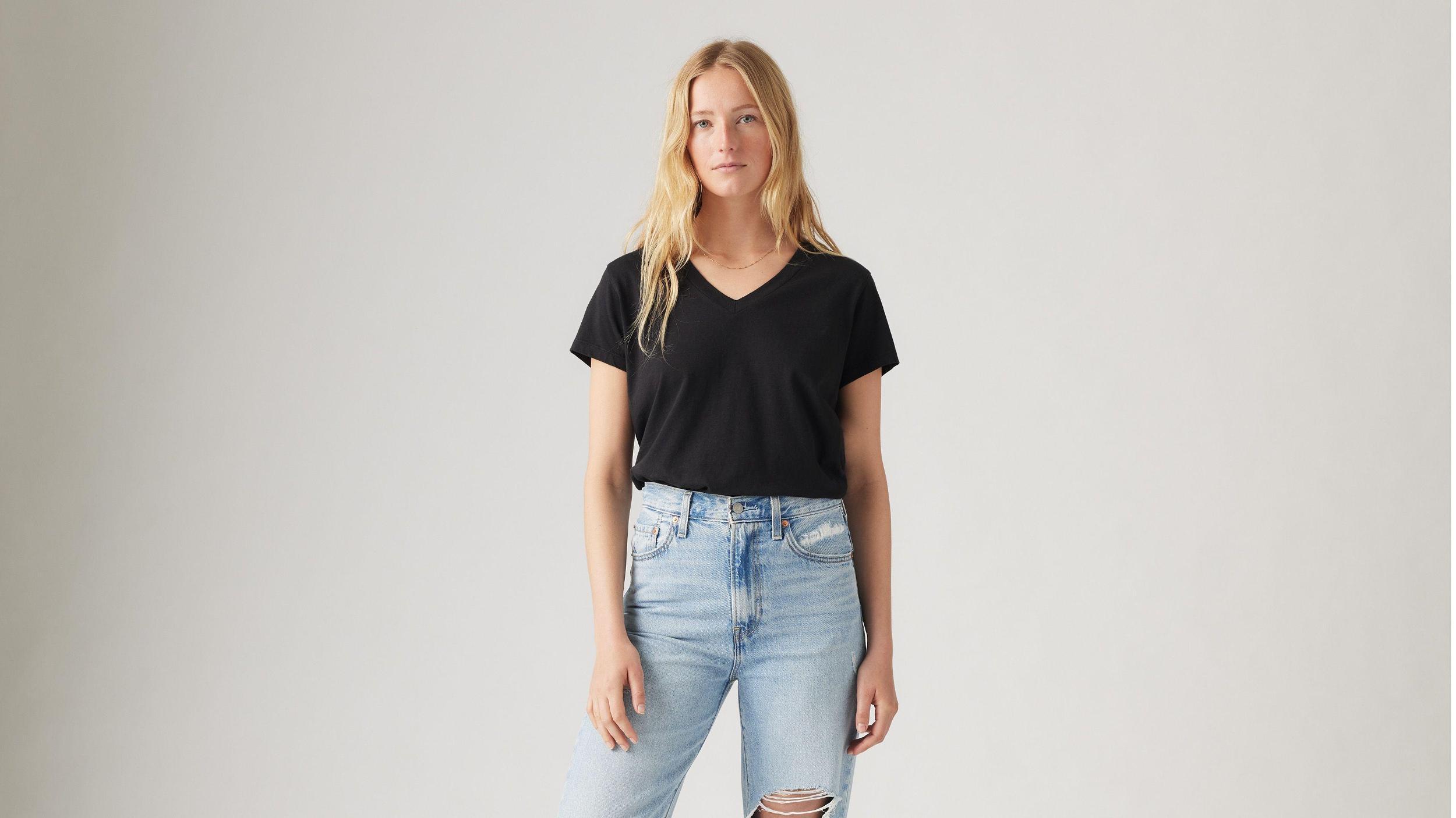 Boxy V-Neck T-Shirt Product Image