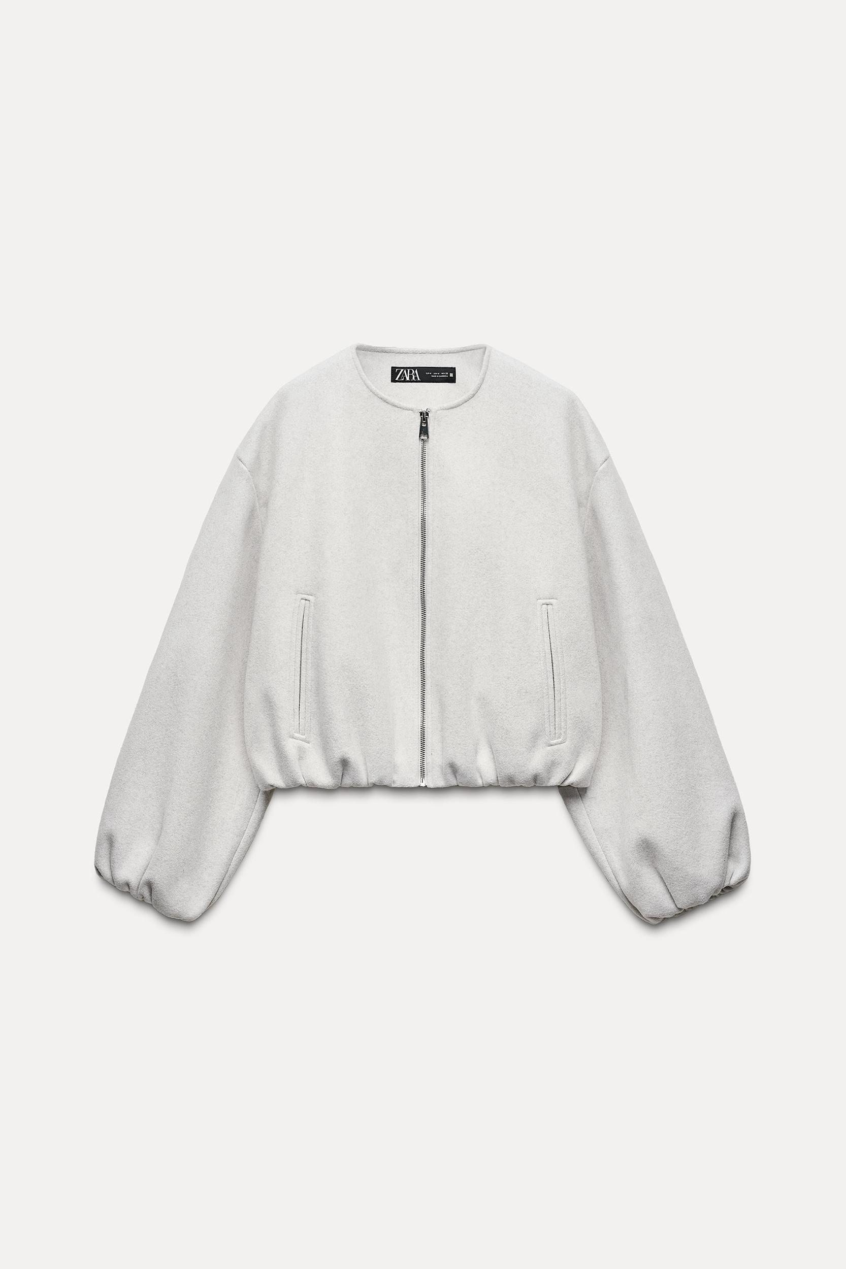 ELASTICATED TRIM SOFT BOMBER JACKET Product Image