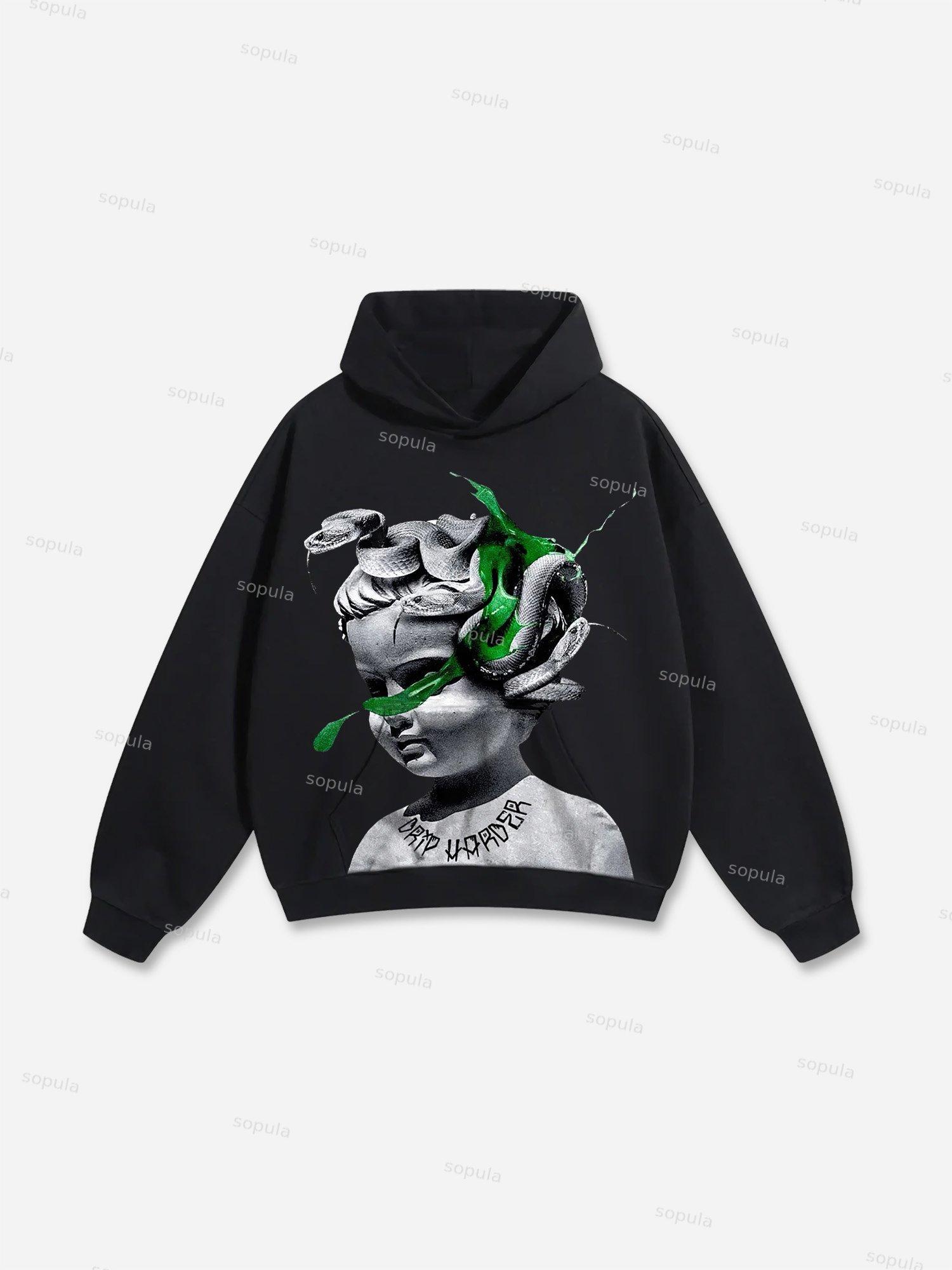 Vampire Cross Graphic Black Hoodie Product Image