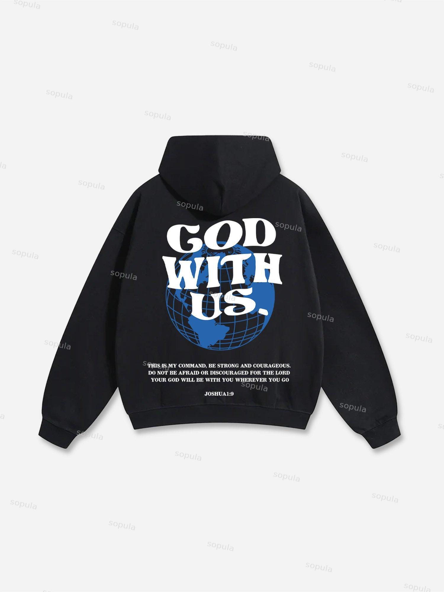 Vintage Boxer Patch Graphic Print Oversized Hoodie Product Image