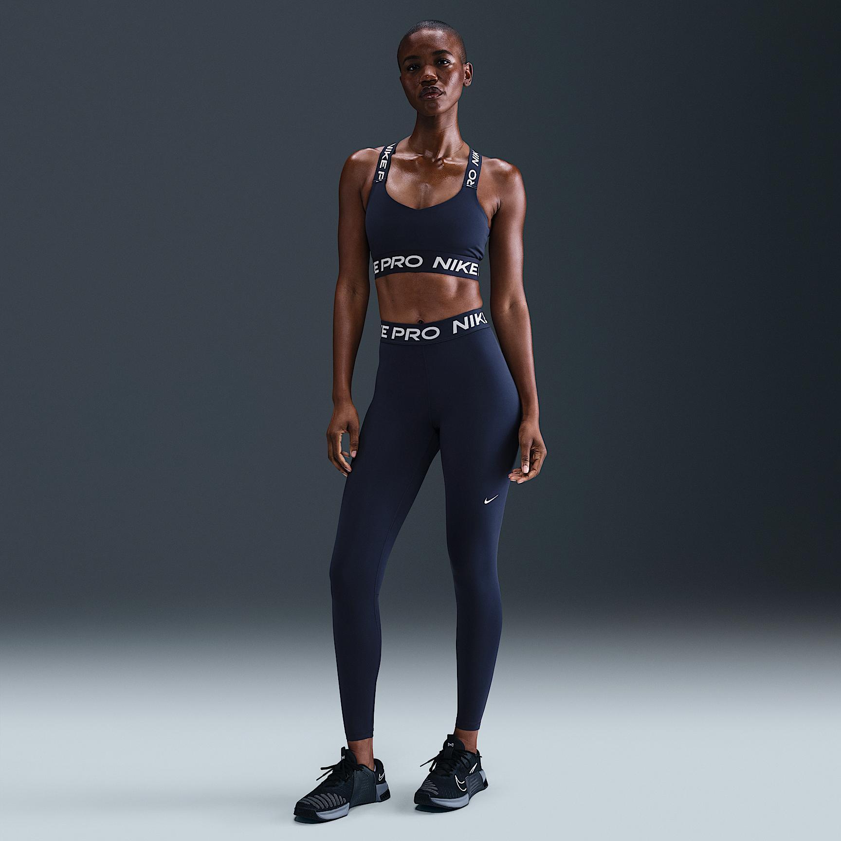 Nike Pro Women's Mid-Rise Mesh-Paneled Leggings Product Image