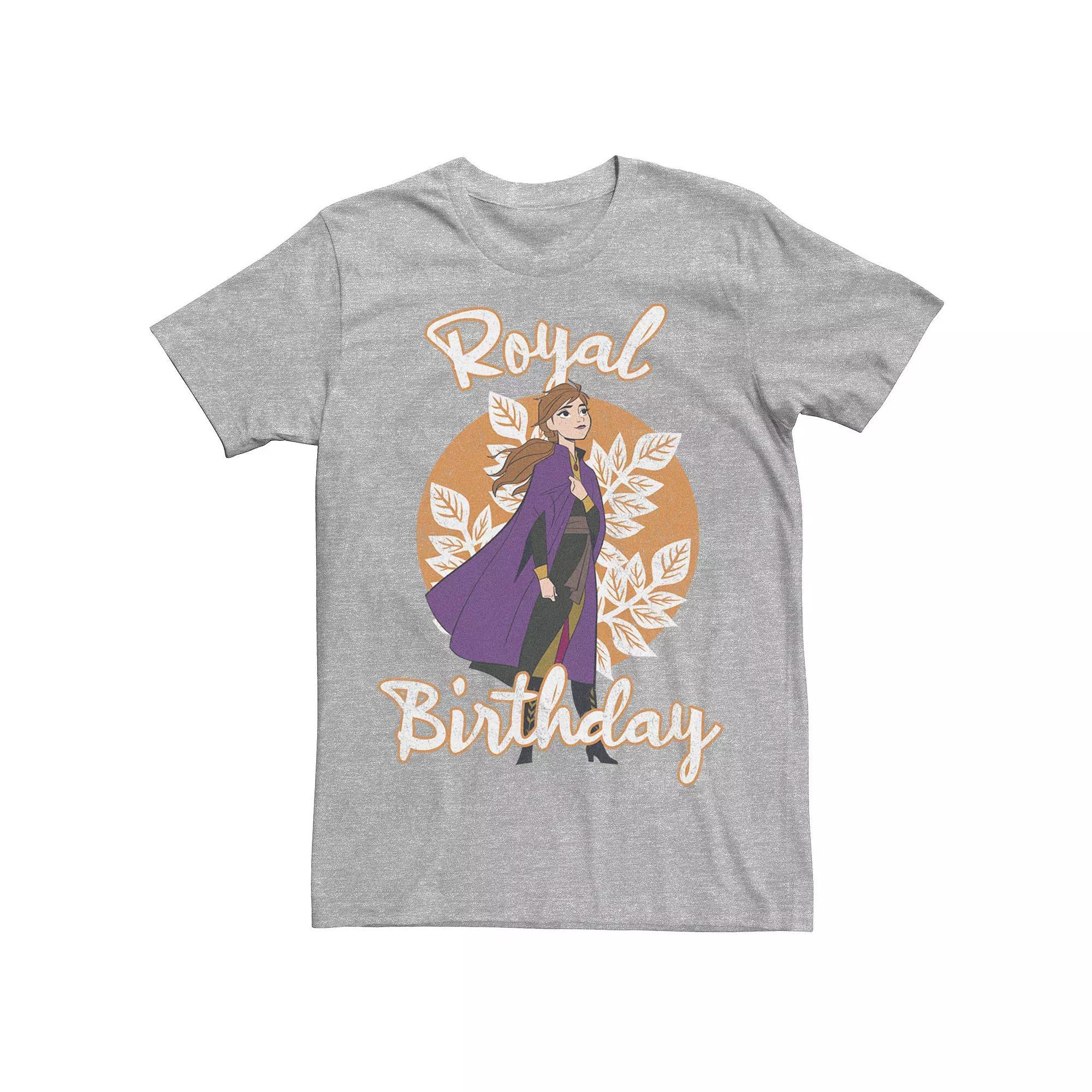 Disney's Frozen 2 Anna Royal Birthday Men's Tee, Size: Small, Athletic Grey Product Image