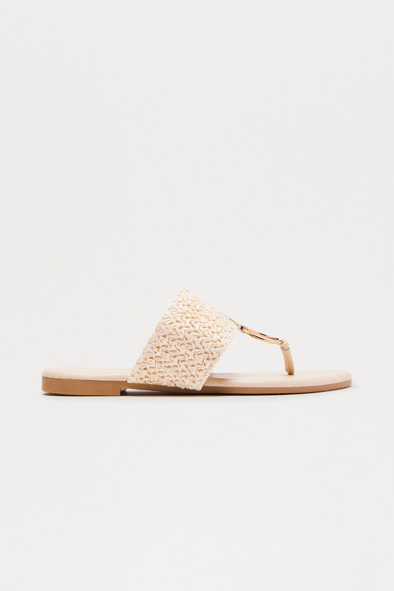 Arizona Raffia Sandals - Ivory Product Image