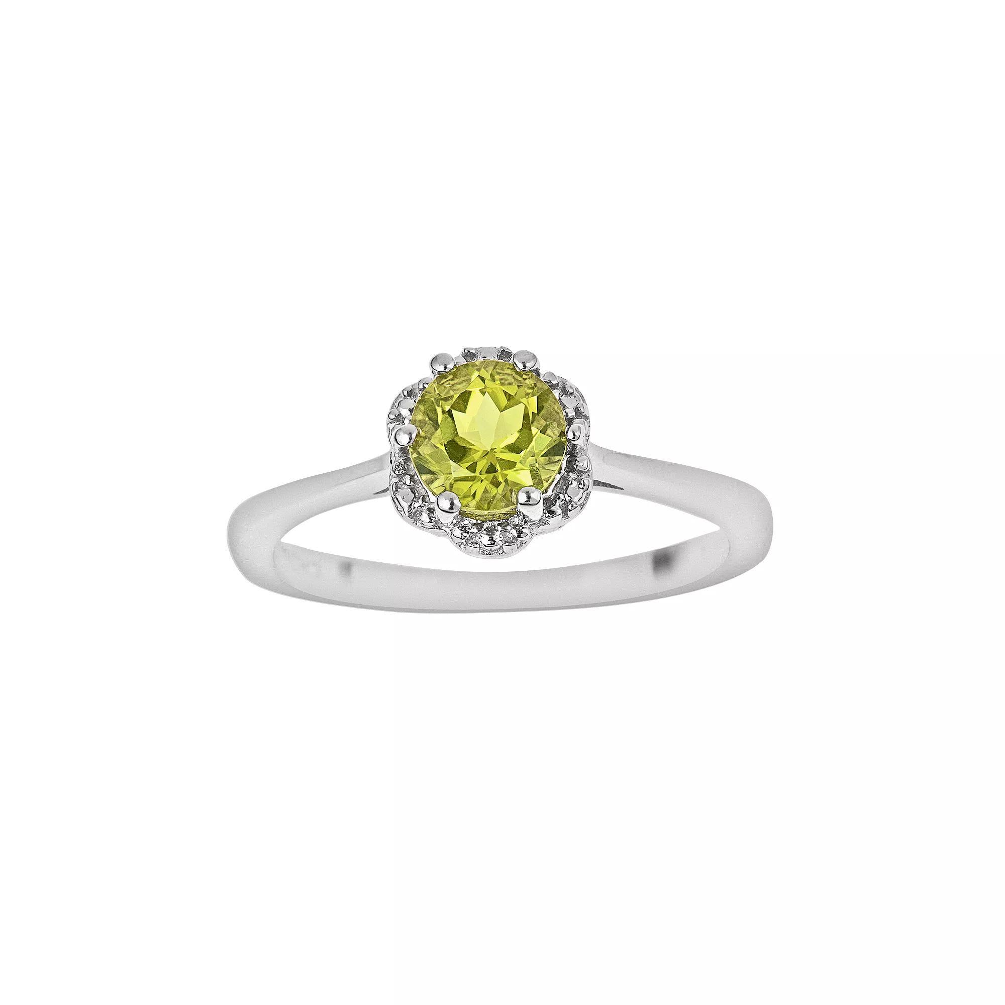 Celebration Gems Sterling Silver White Topaz Scalloped Frame Ring, Women's, Size: 9 Product Image