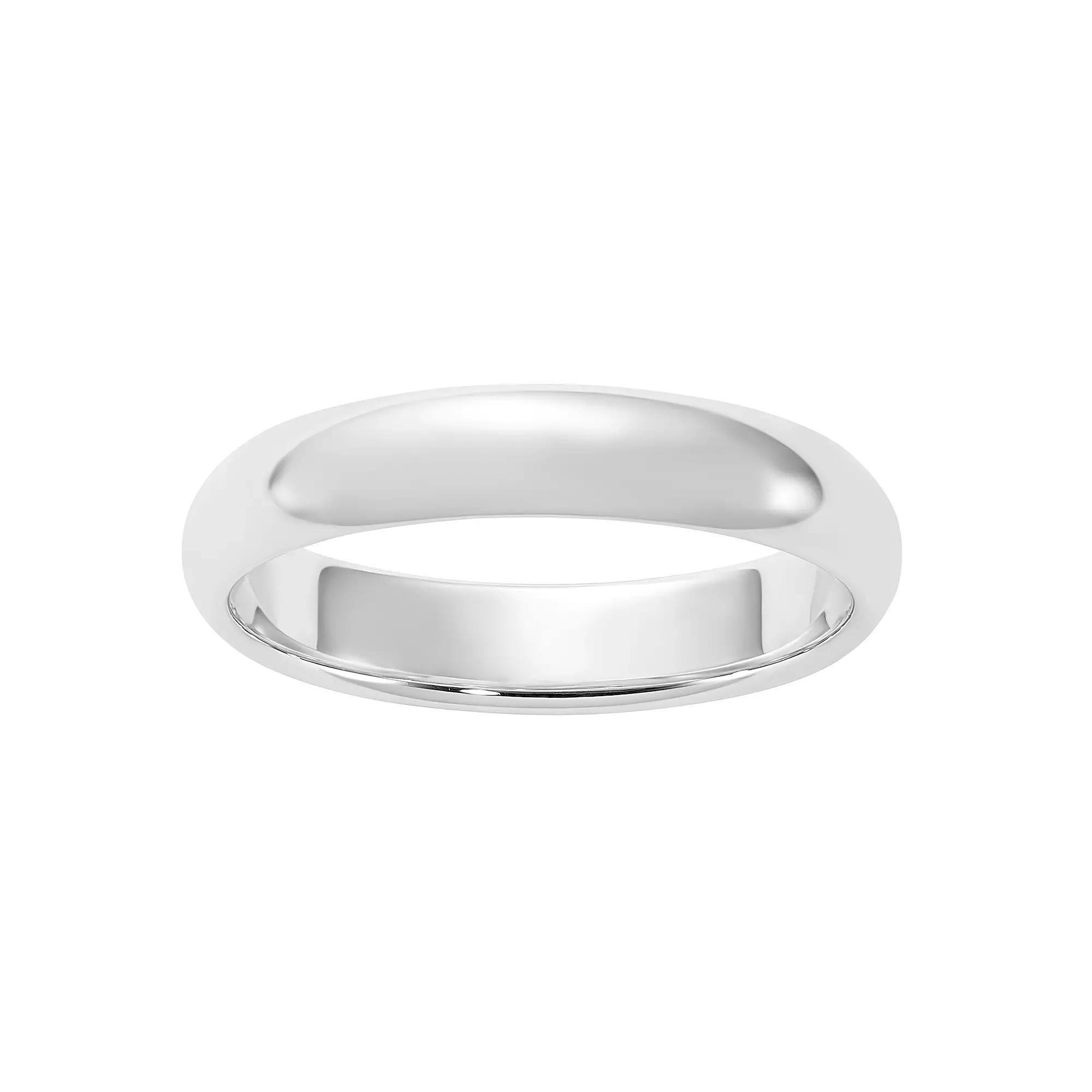 Platinum Half-Round Wedding Band, Women's, Size: 4, Silver Tone Product Image