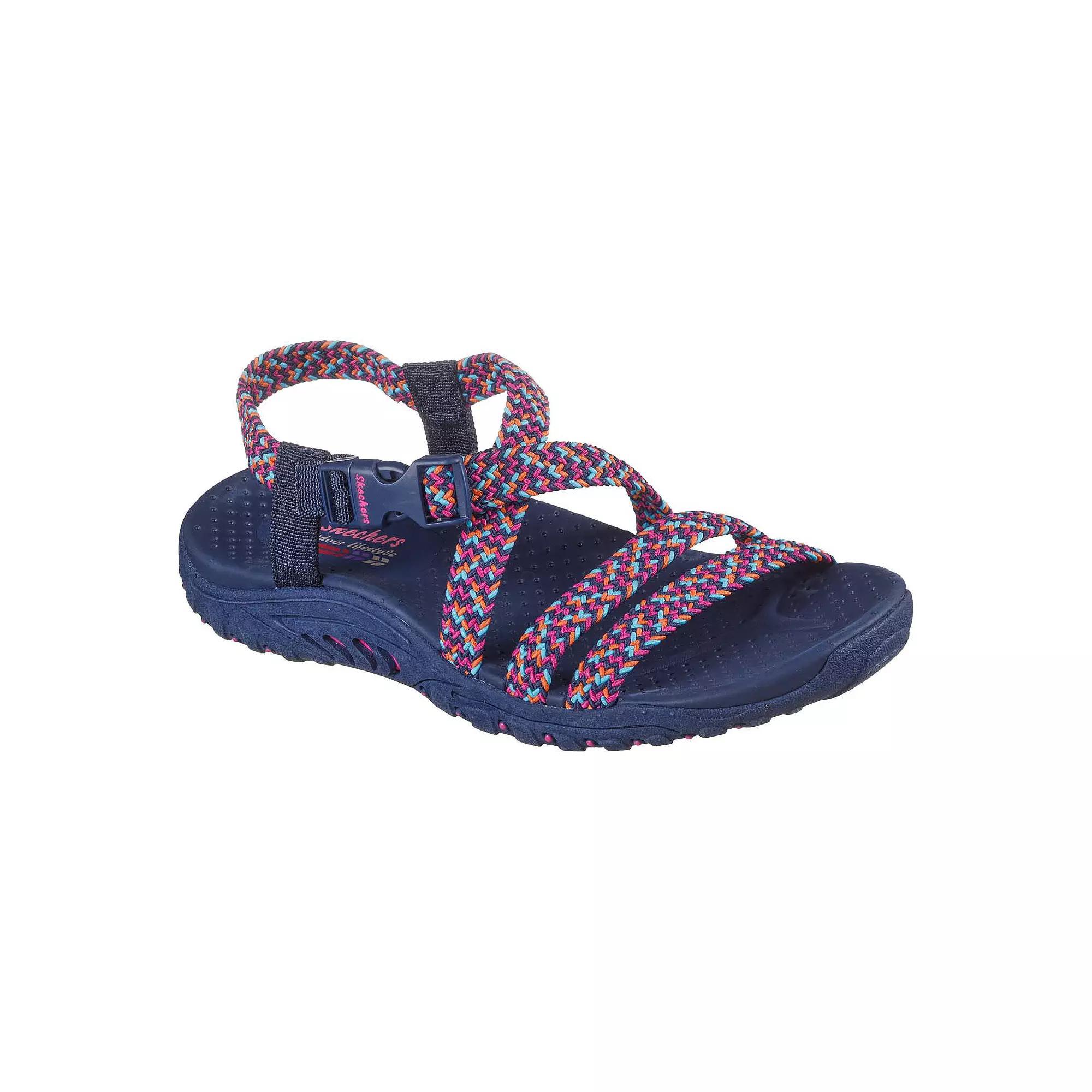 Skechers Reggae Adore You Womens Strappy Sandals Blue Pink Product Image