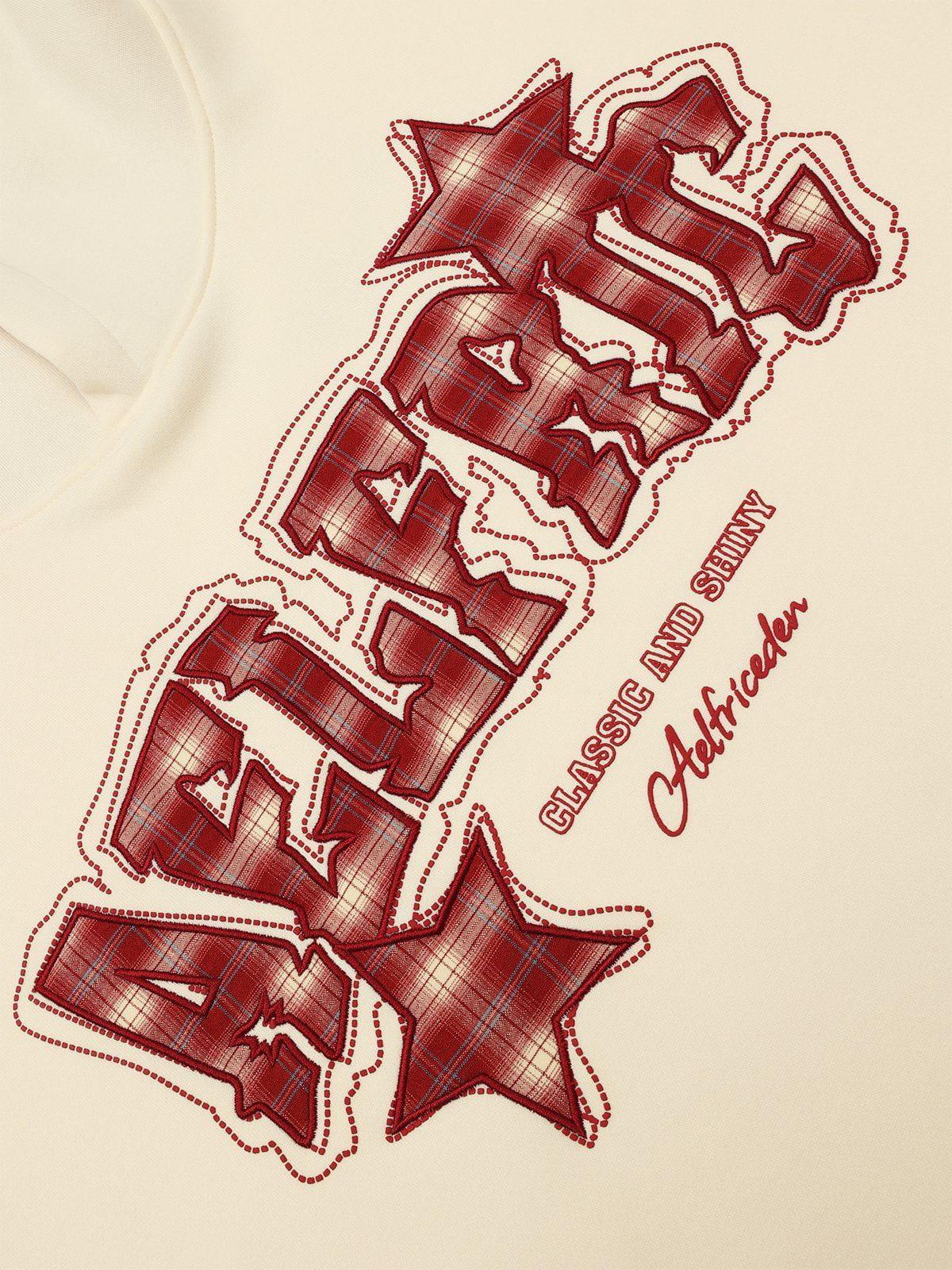 Aelfric Eden Plaid Embroidery Star Hoodie Product Image