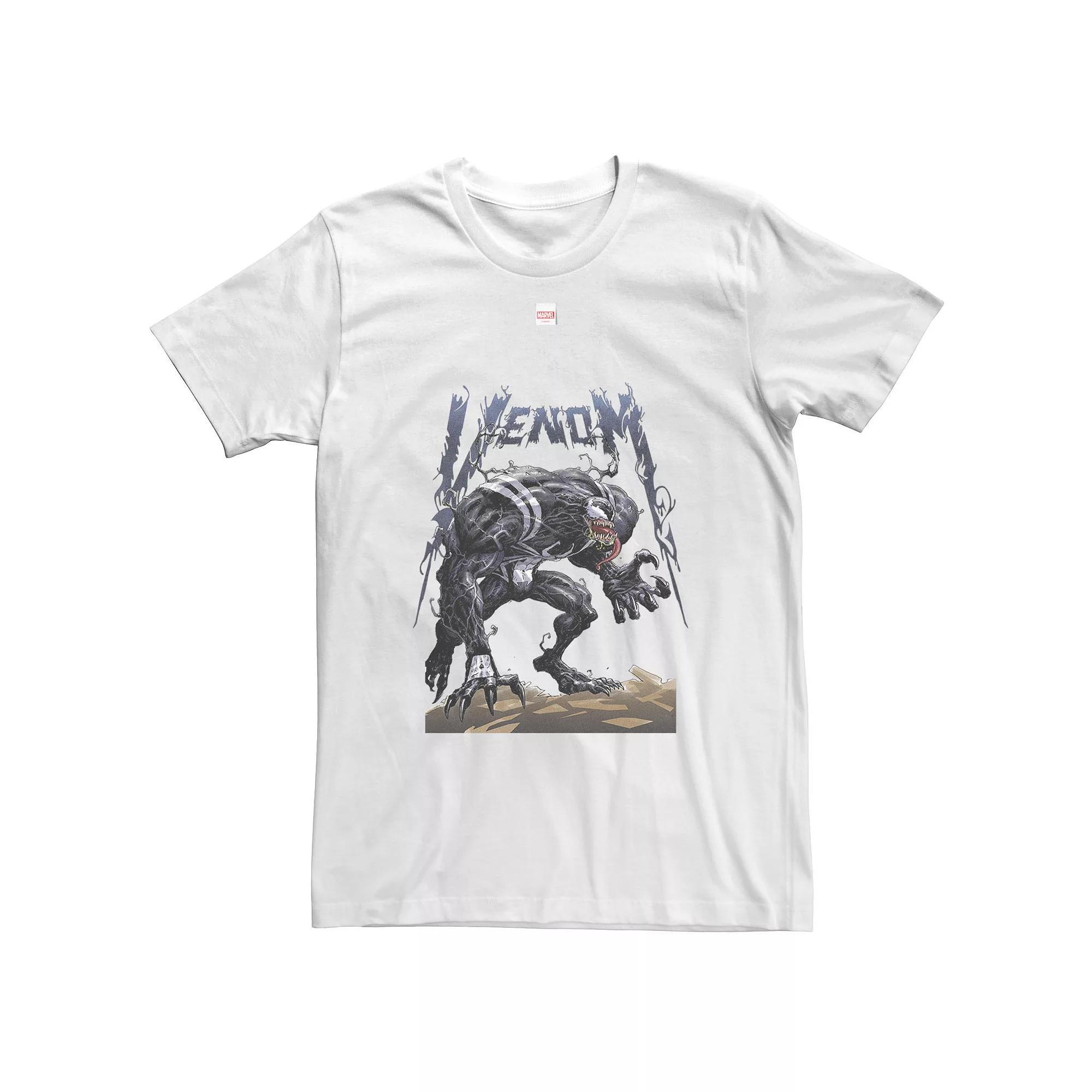 Big & Tall Marvel Venom Stance Tongue Out Claws Tee, Men's, Size: 3XL, White Product Image