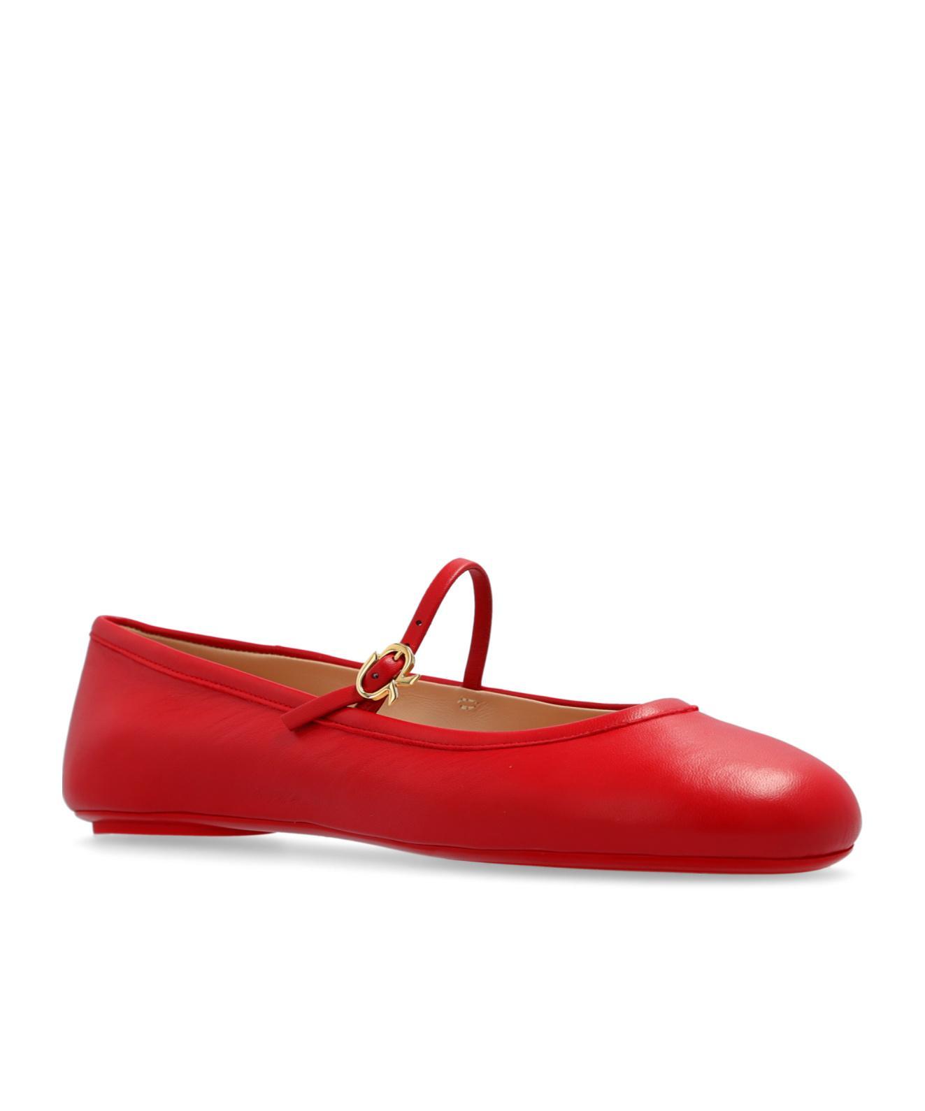 GIANVITO ROSSI Woman Ballet Flats Red Size 8 Leather In Red Nappa Product Image