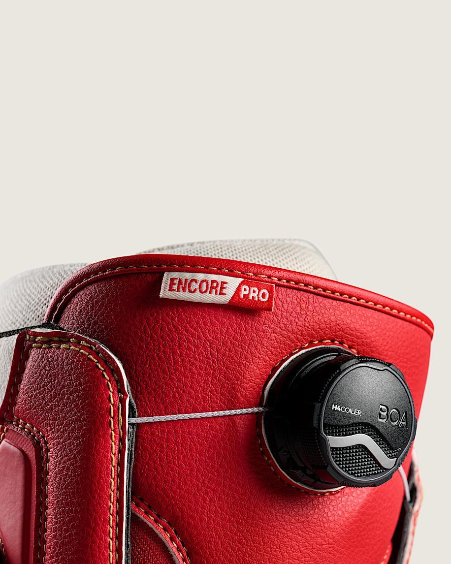 Women's Encore Pro X Mia Brookes Snowboard Boot in Racing Red / Marshmallow White| Vans US Product Image