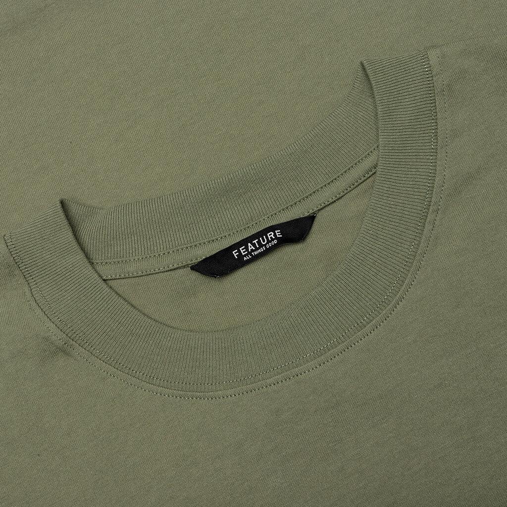 Feature x MAD Gallery x Pretty Done Direction Tee - Oil Green Male Product Image