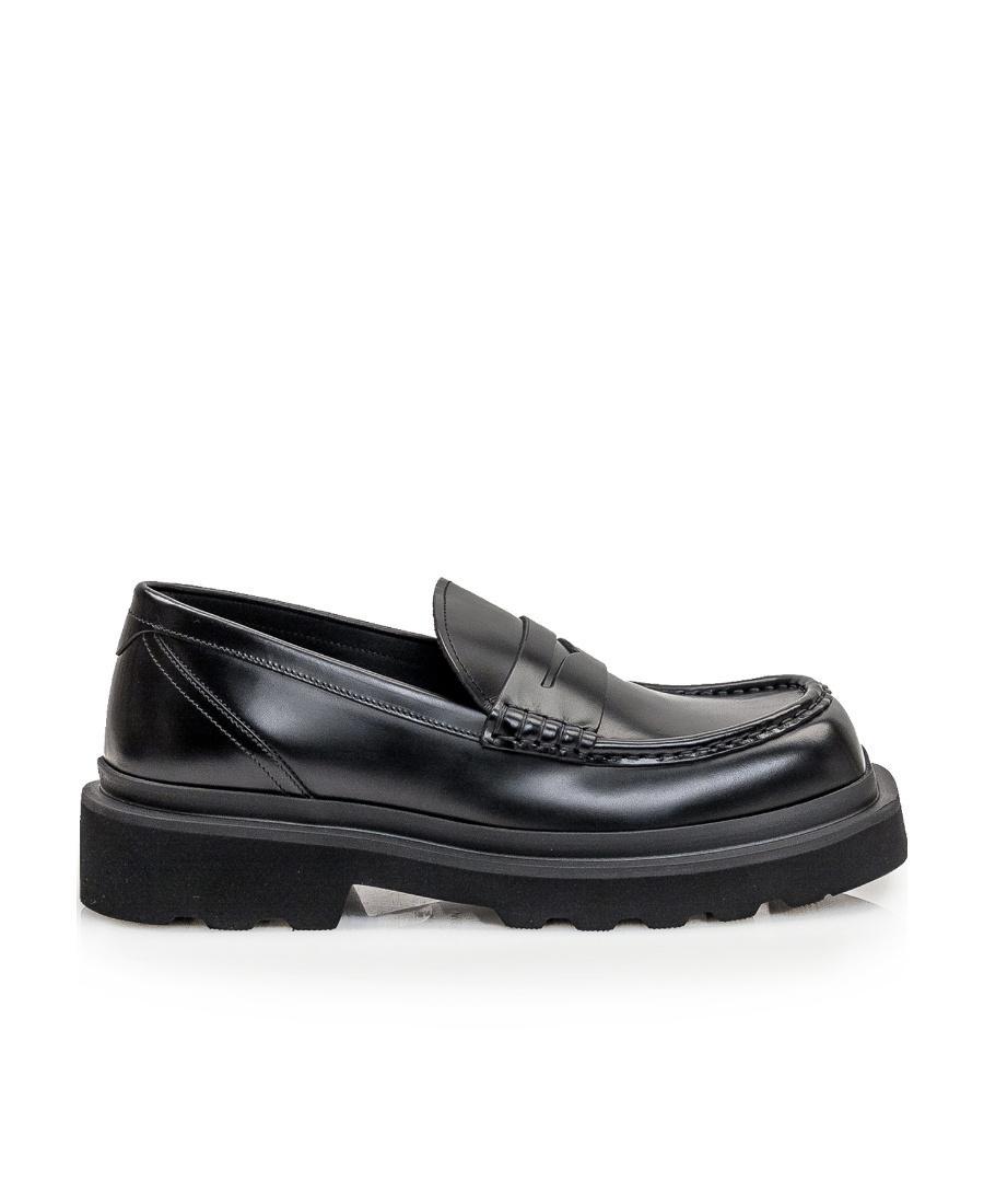 DOLCE & GABBANA Calfskin Loafers In Black Product Image
