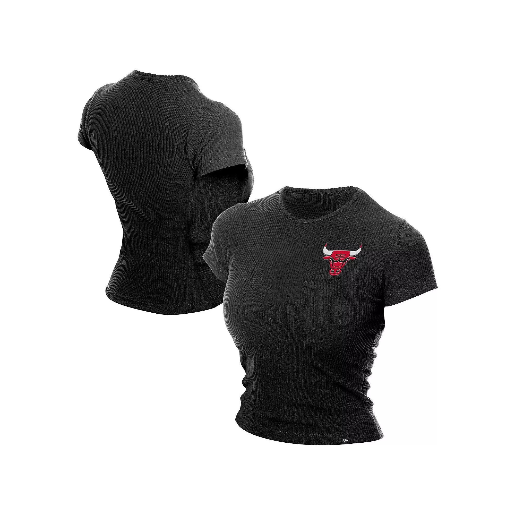 Womens New Era Chicago Bulls Leisure Collection Baby Doll Cropped T-Shirt Product Image