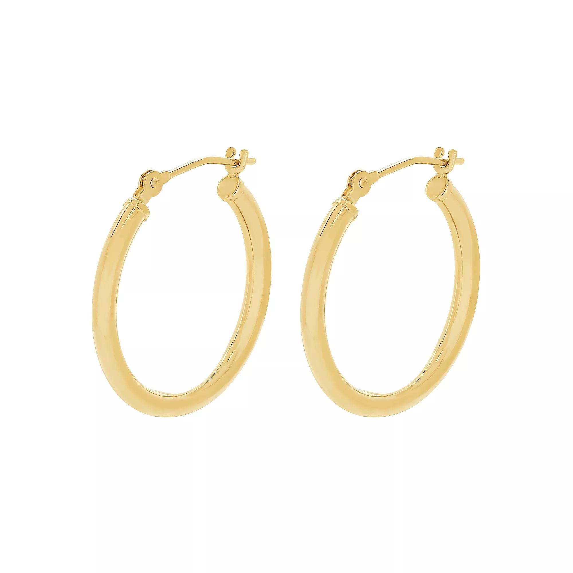 Everlasting Gold 10k Gold Tube Hoop Earrings, Womens Product Image